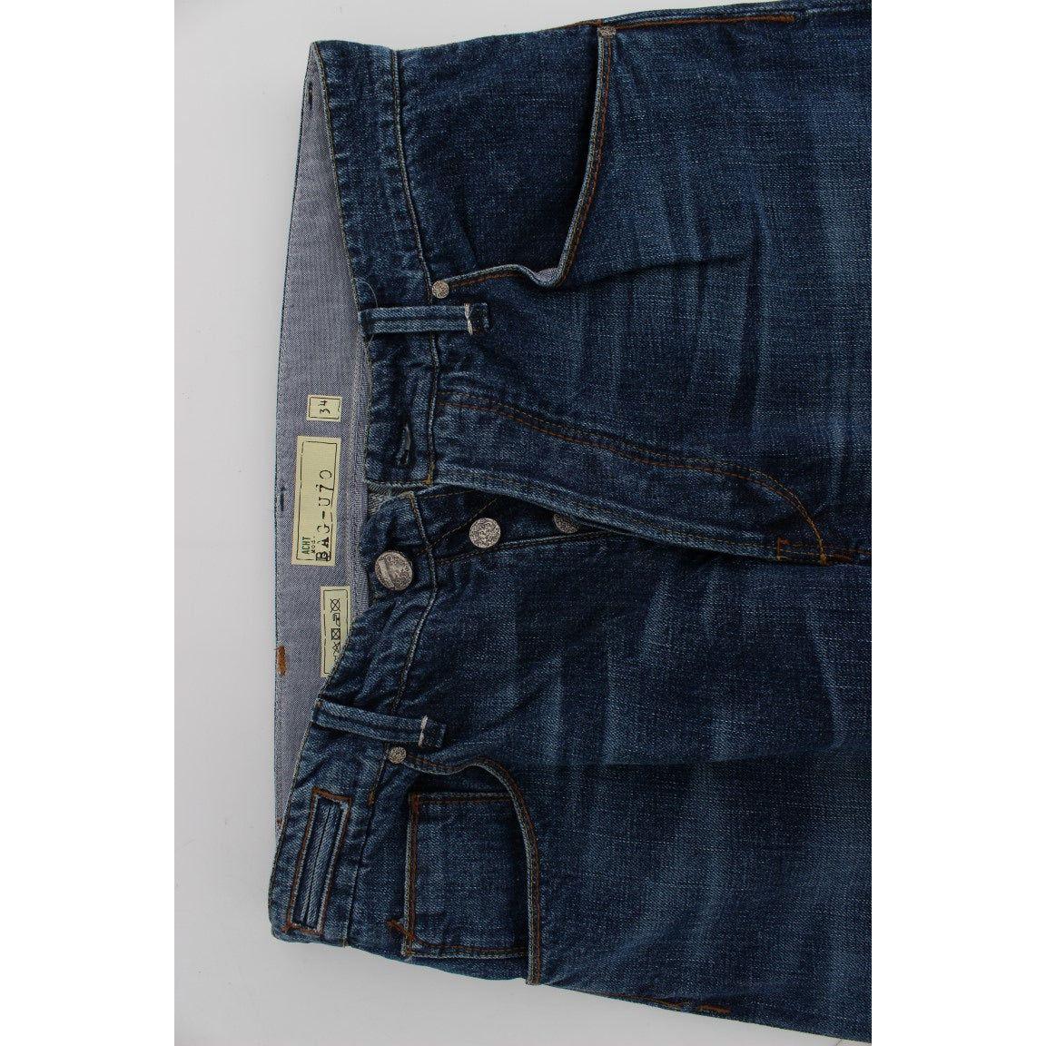 Acht Chic Baggy Loose Fit Blue Jeans for Men Acht Gray