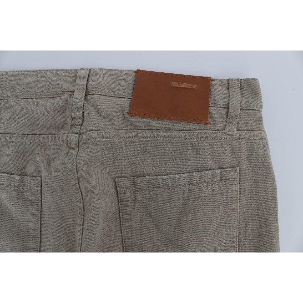 Acht Beige Straight Fit Cotton Jeans for Men Jeans & Pants Acht Dim Gray