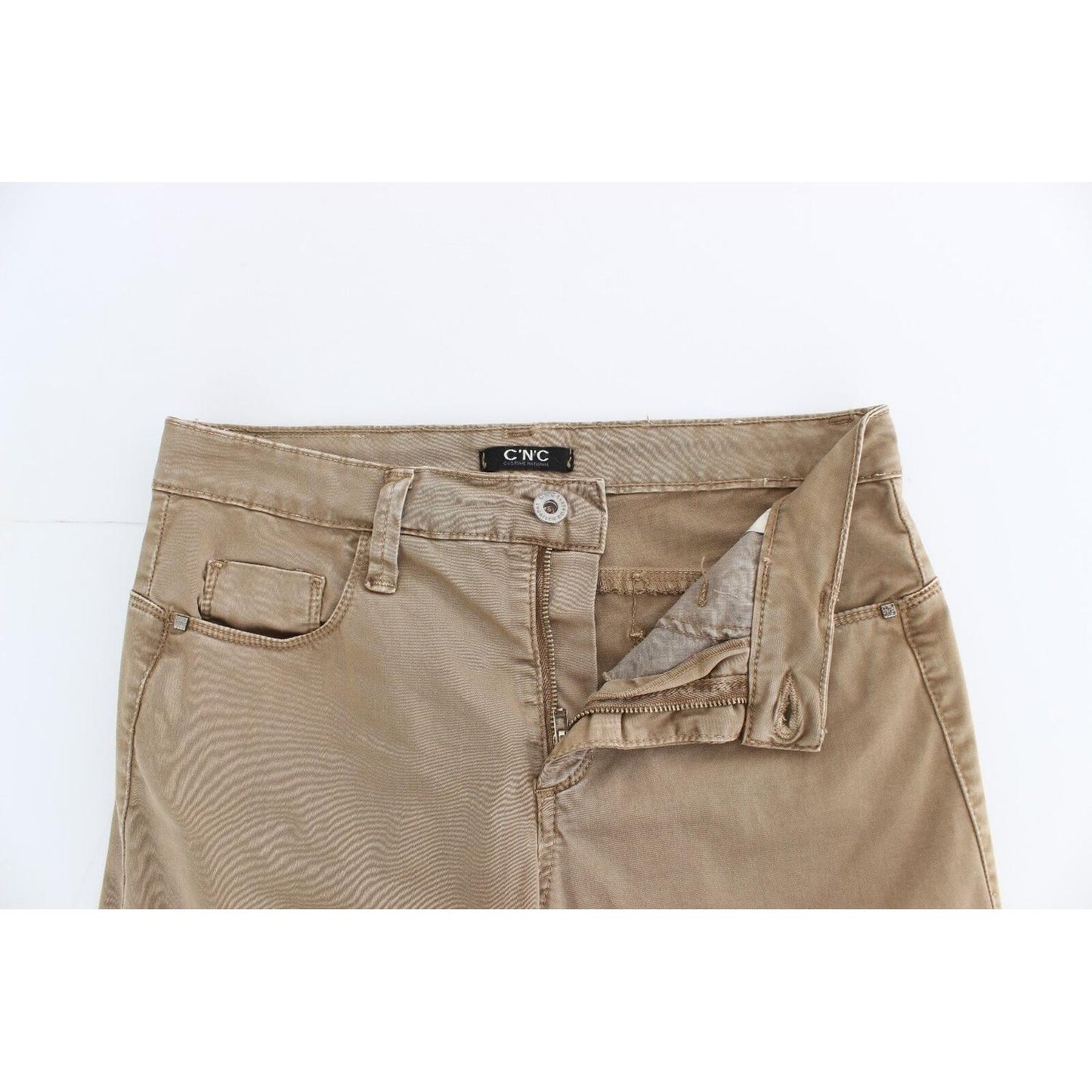Costume National Chic Beige Straight Leg Fashion Jeans Costume National Light Gray