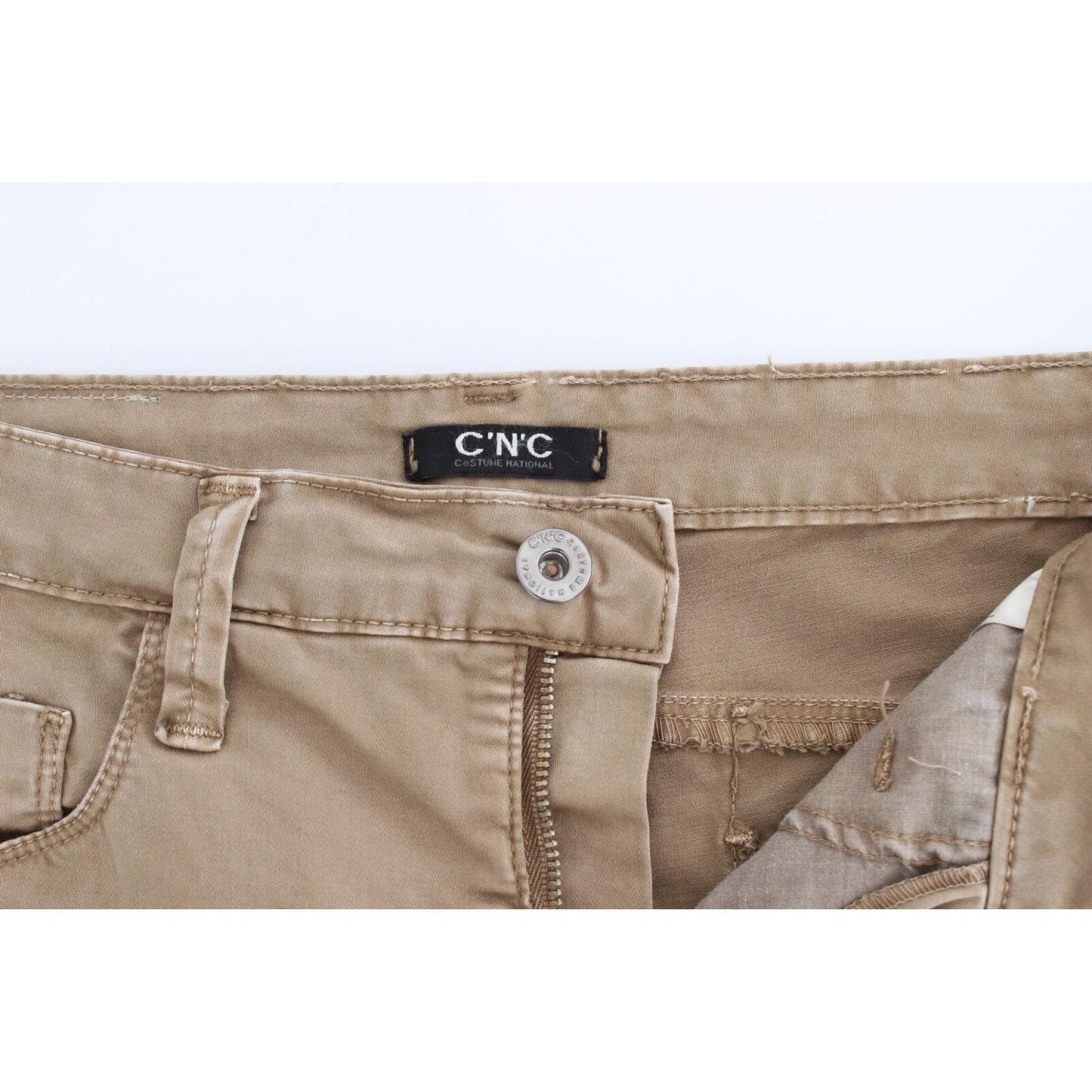 Costume National Chic Beige Straight Leg Fashion Jeans Costume National Rosy Brown