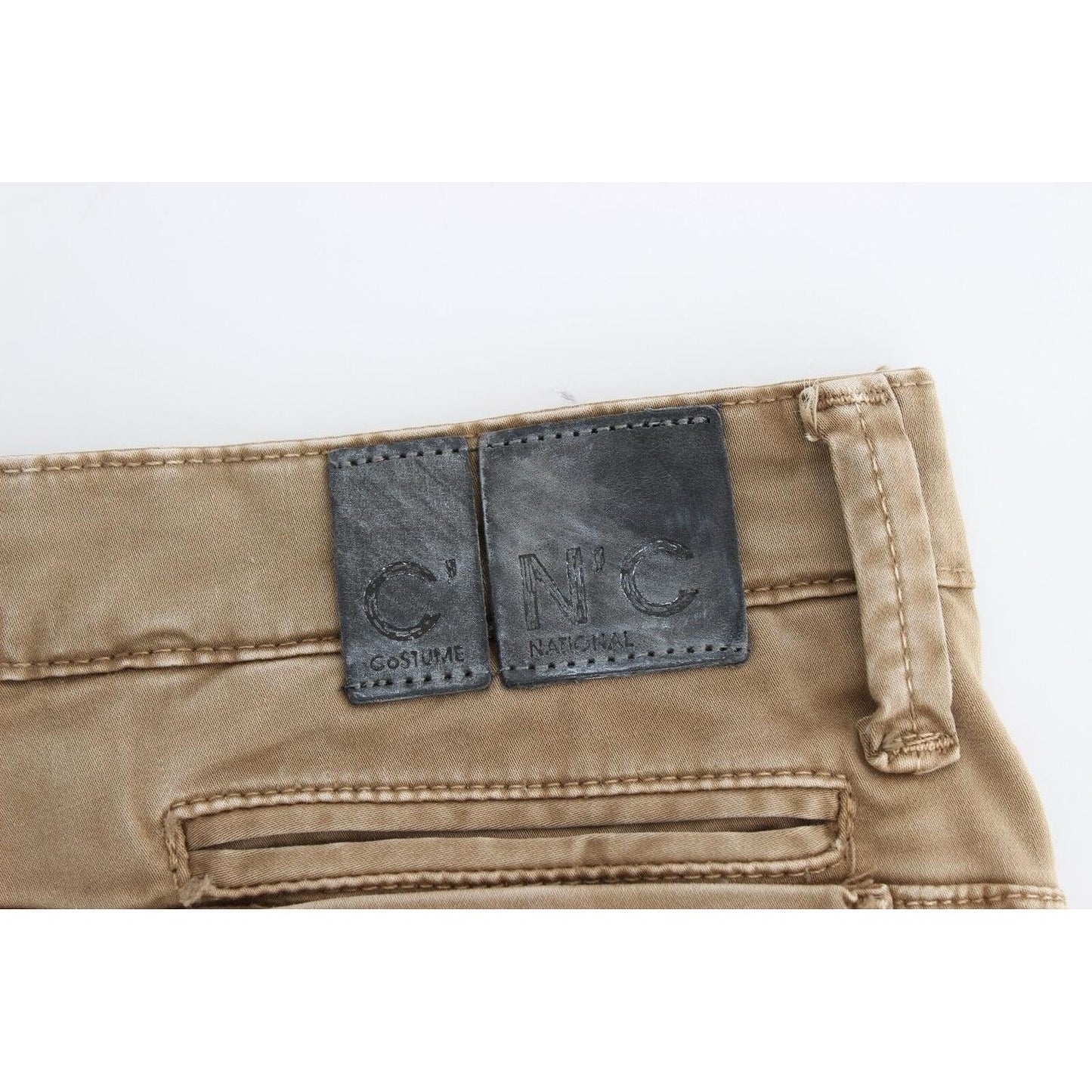 Costume National Chic Beige Straight Leg Fashion Jeans Costume National Light Gray