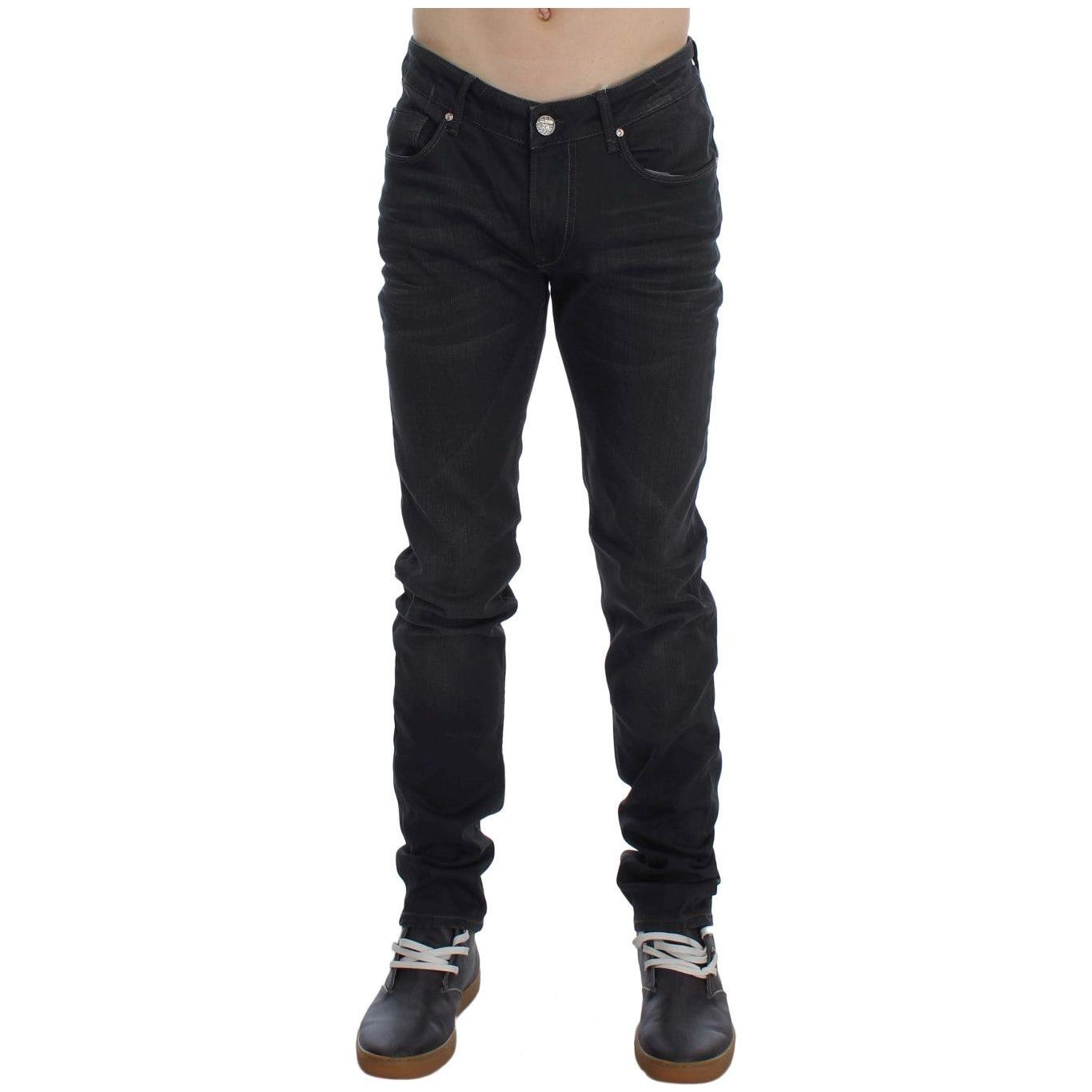 Acht Sleek Gray Slim Fit Men's Premium Denim Acht Dark Slate Gray
