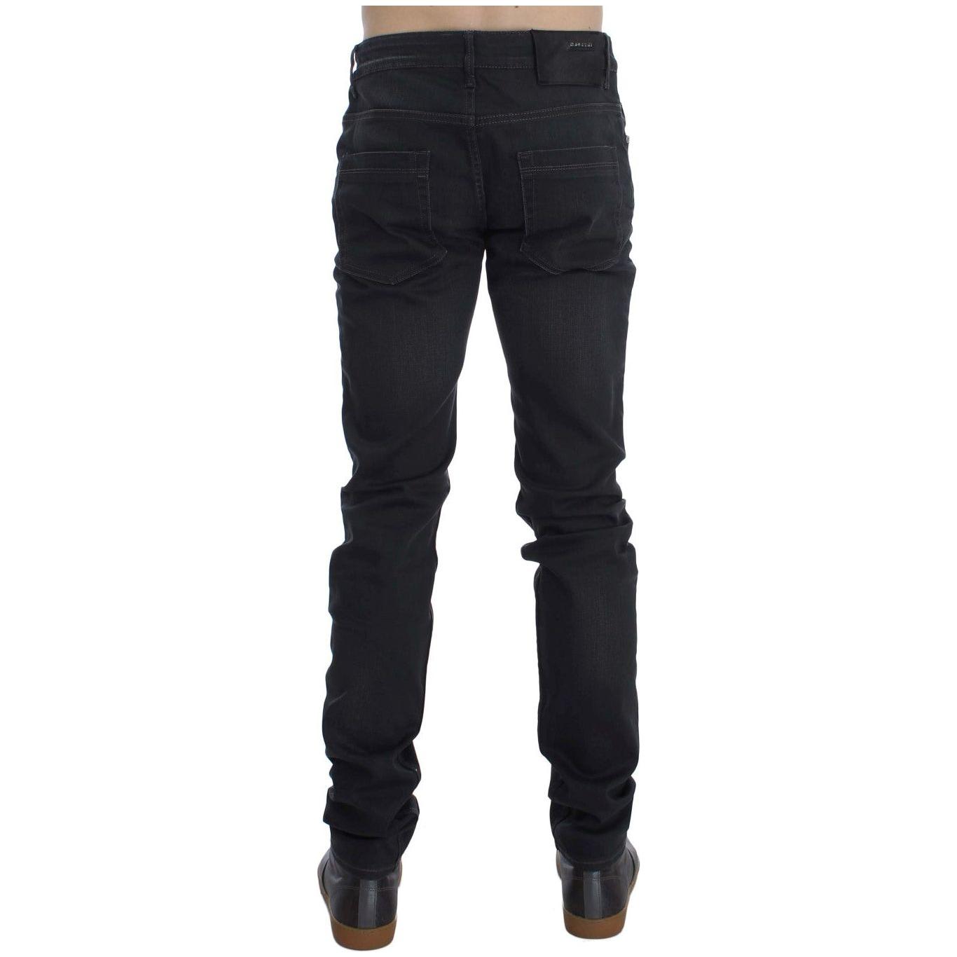 Acht Sleek Gray Slim Fit Men's Premium Denim Acht Dark Slate Gray
