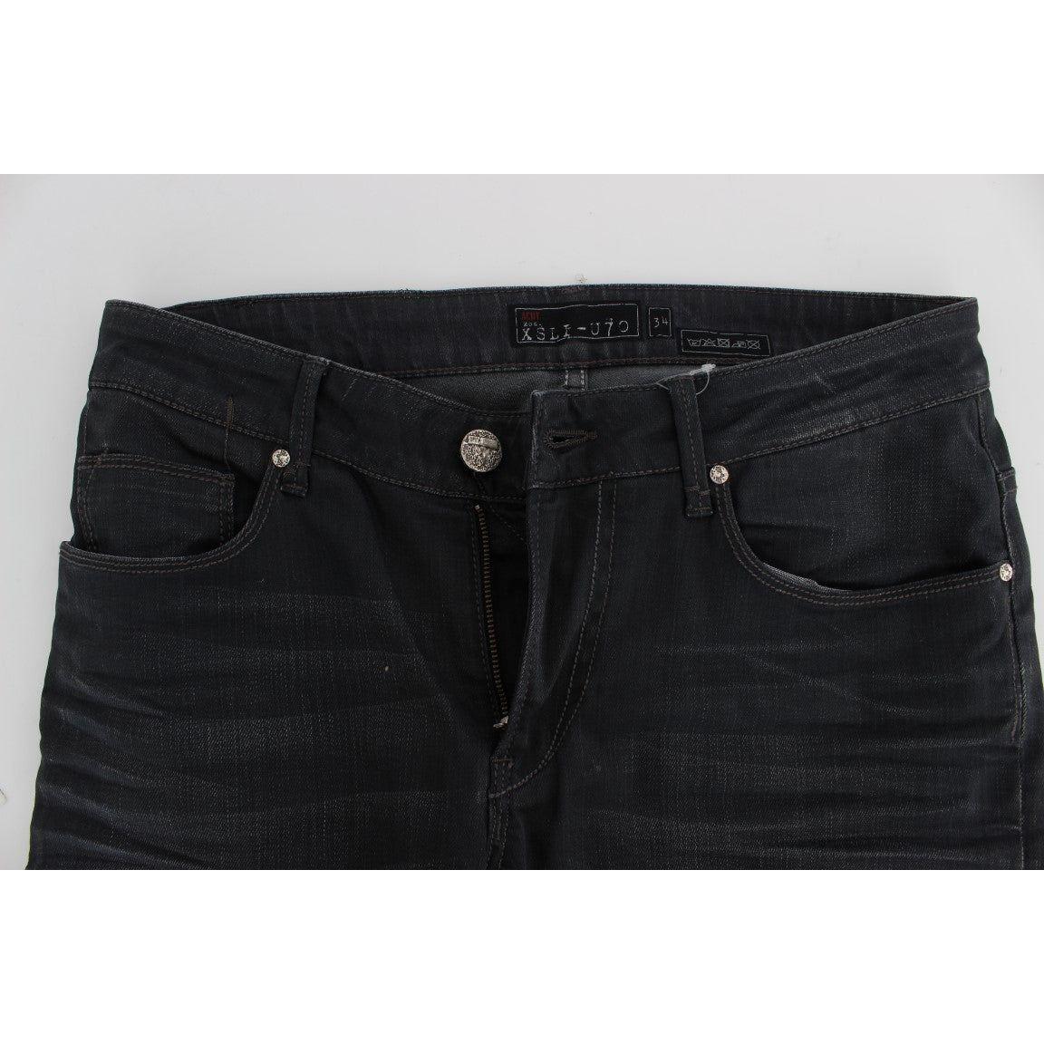 Acht Sleek Gray Slim Fit Men's Premium Denim Acht Light Gray
