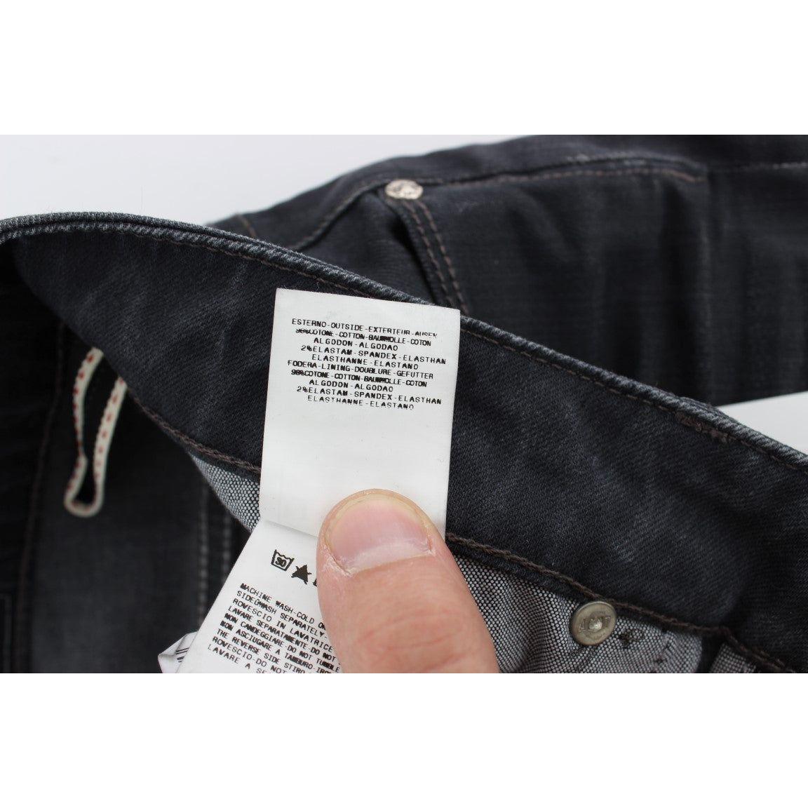 Acht Sleek Gray Slim Fit Men's Premium Denim Acht Light Gray
