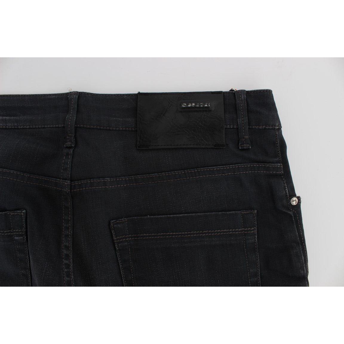 Acht Sleek Gray Slim Fit Men's Premium Denim Acht Light Gray