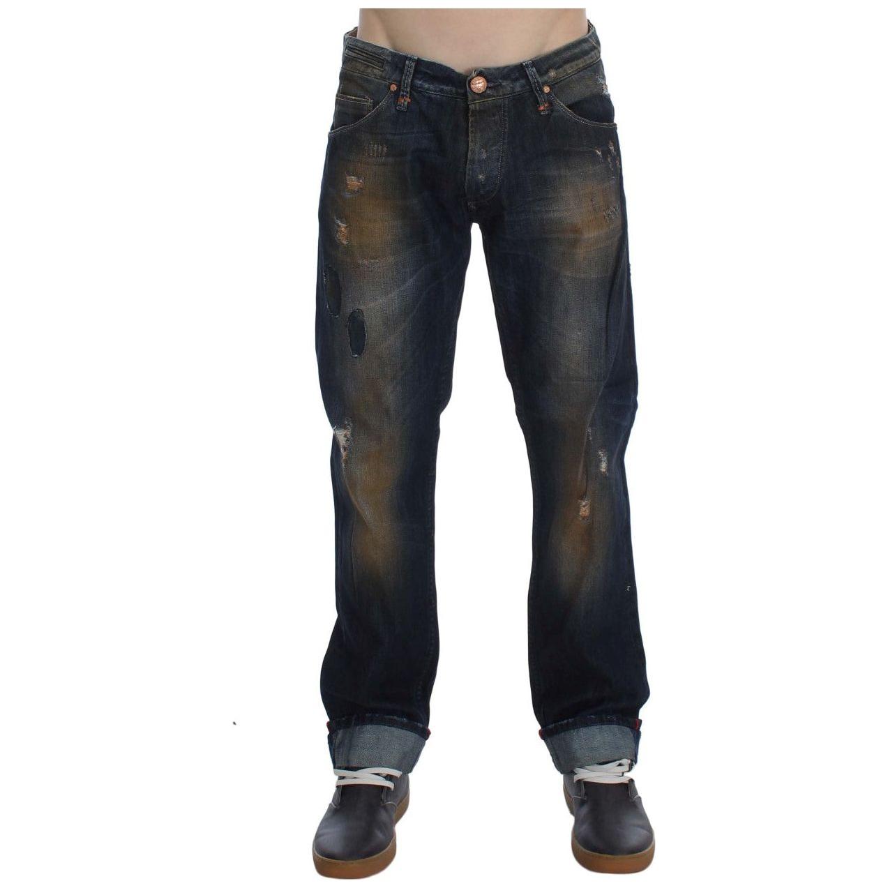 Acht Elegant Straight Fit Men's Denim Jeans Acht Dark Slate Gray
