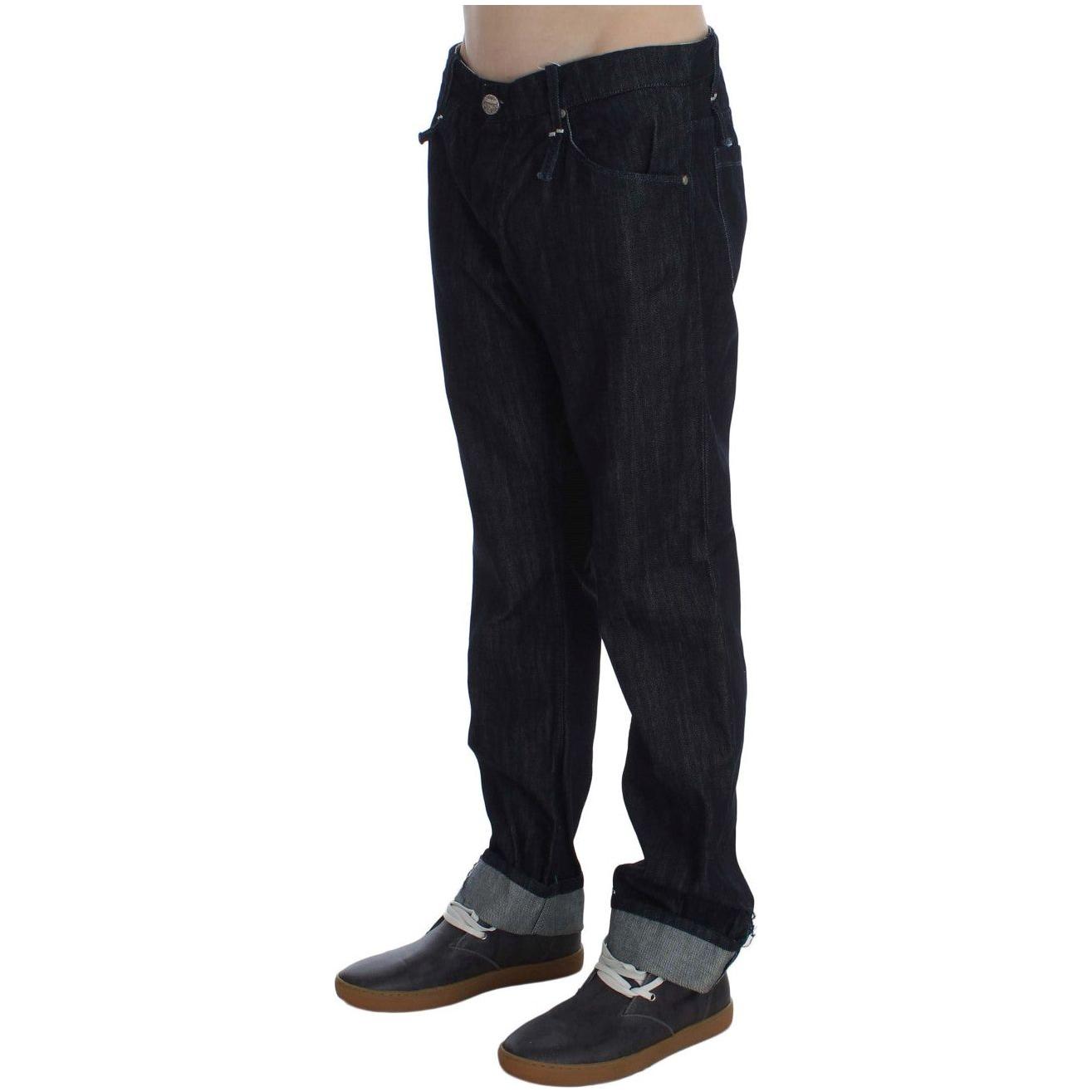 Acht Elegant Straight Fit Blue Mens Jeans Jeans & Pants Acht Black