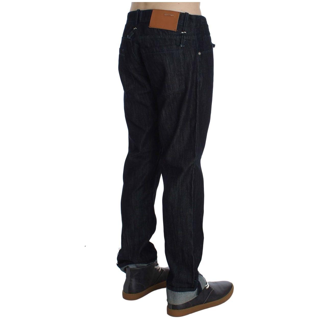 Acht Elegant Straight Fit Blue Mens Jeans Jeans & Pants Acht Black