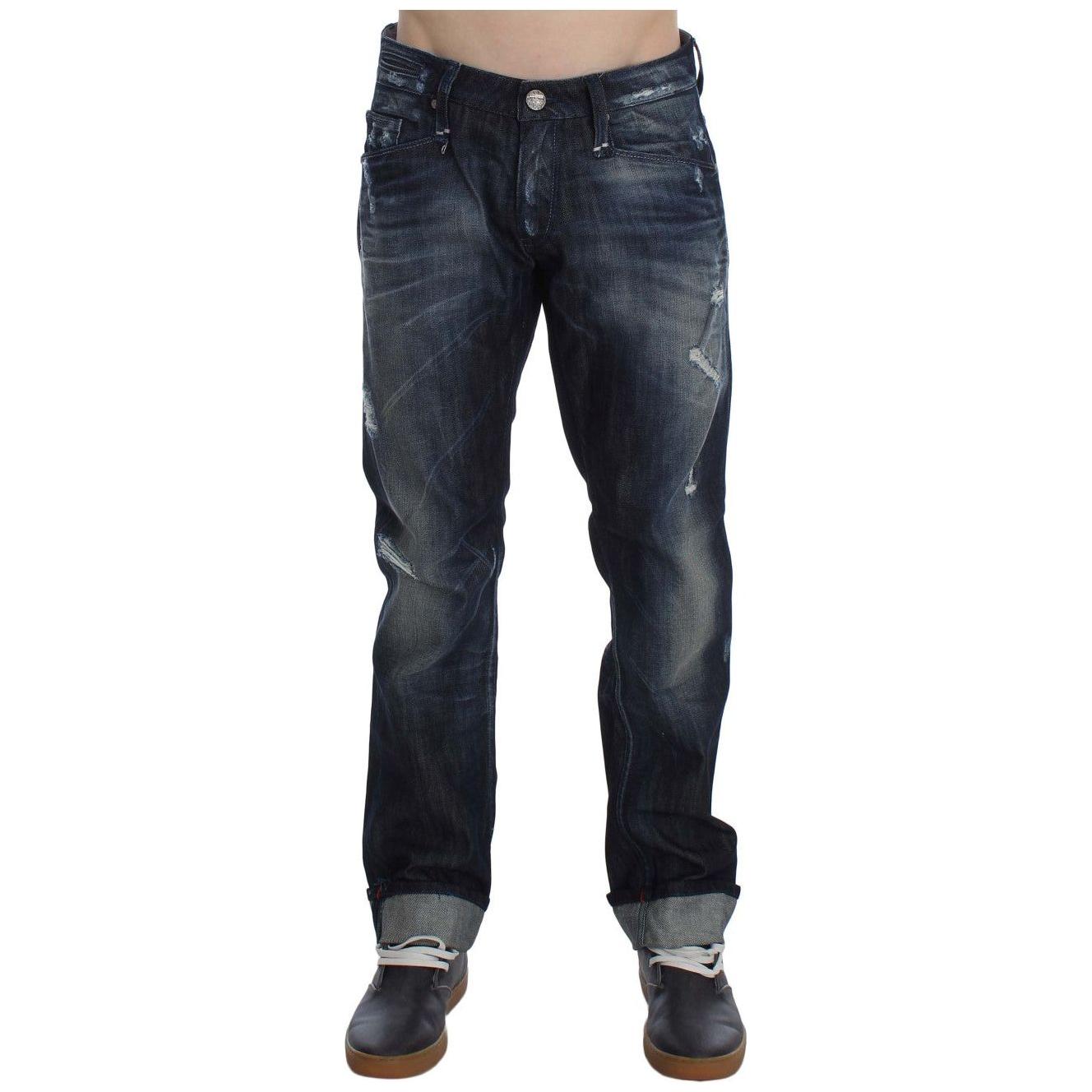 Acht Elegant Regular Straight Fit Blue Jeans Jeans & Pants Acht Dark Slate Gray
