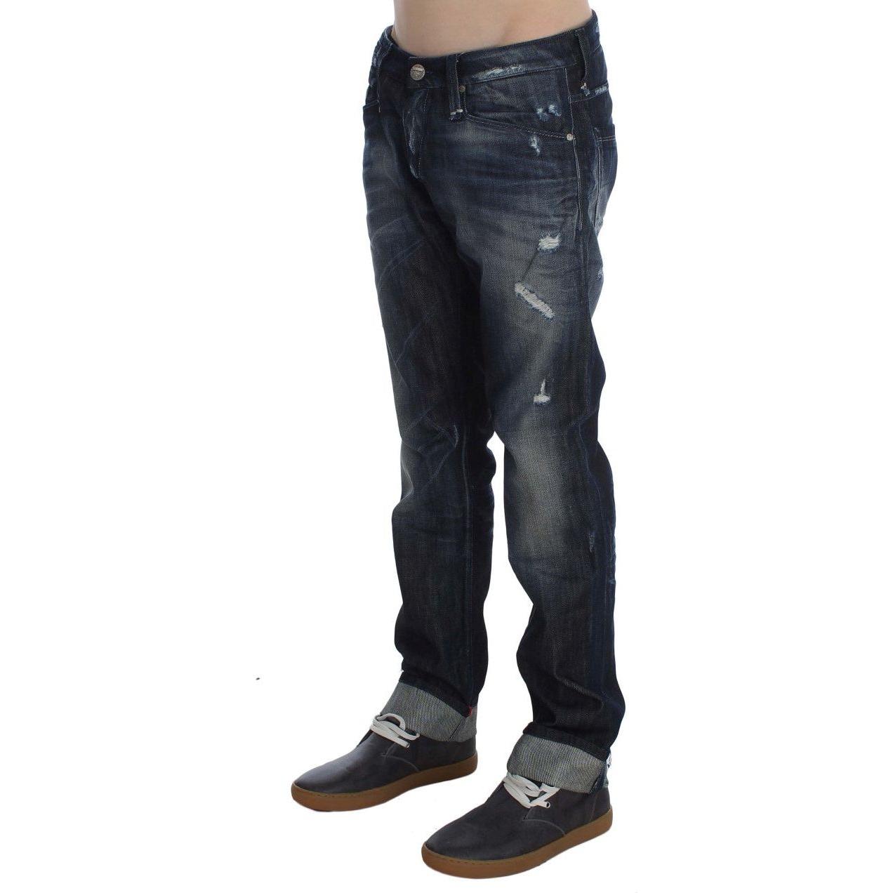 Acht Elegant Regular Straight Fit Blue Jeans Jeans & Pants Acht Dark Slate Gray