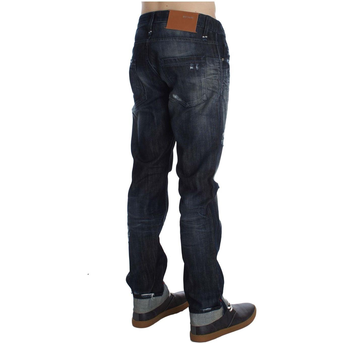 Acht Elegant Regular Straight Fit Blue Jeans Jeans & Pants Acht Dark Slate Gray