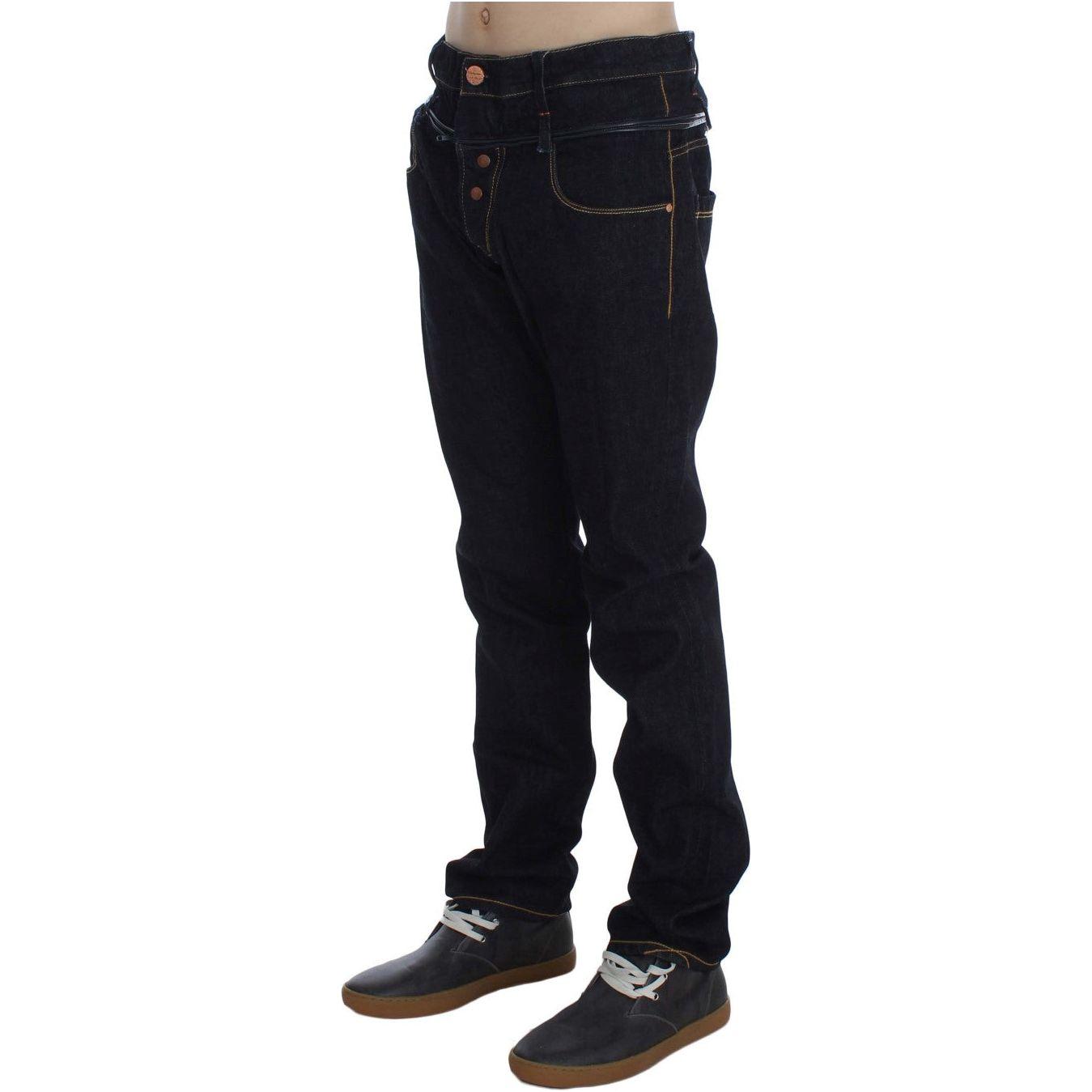 Acht Elegant Straight Fit Mens Luxury Jeans Jeans & Pants Acht Black