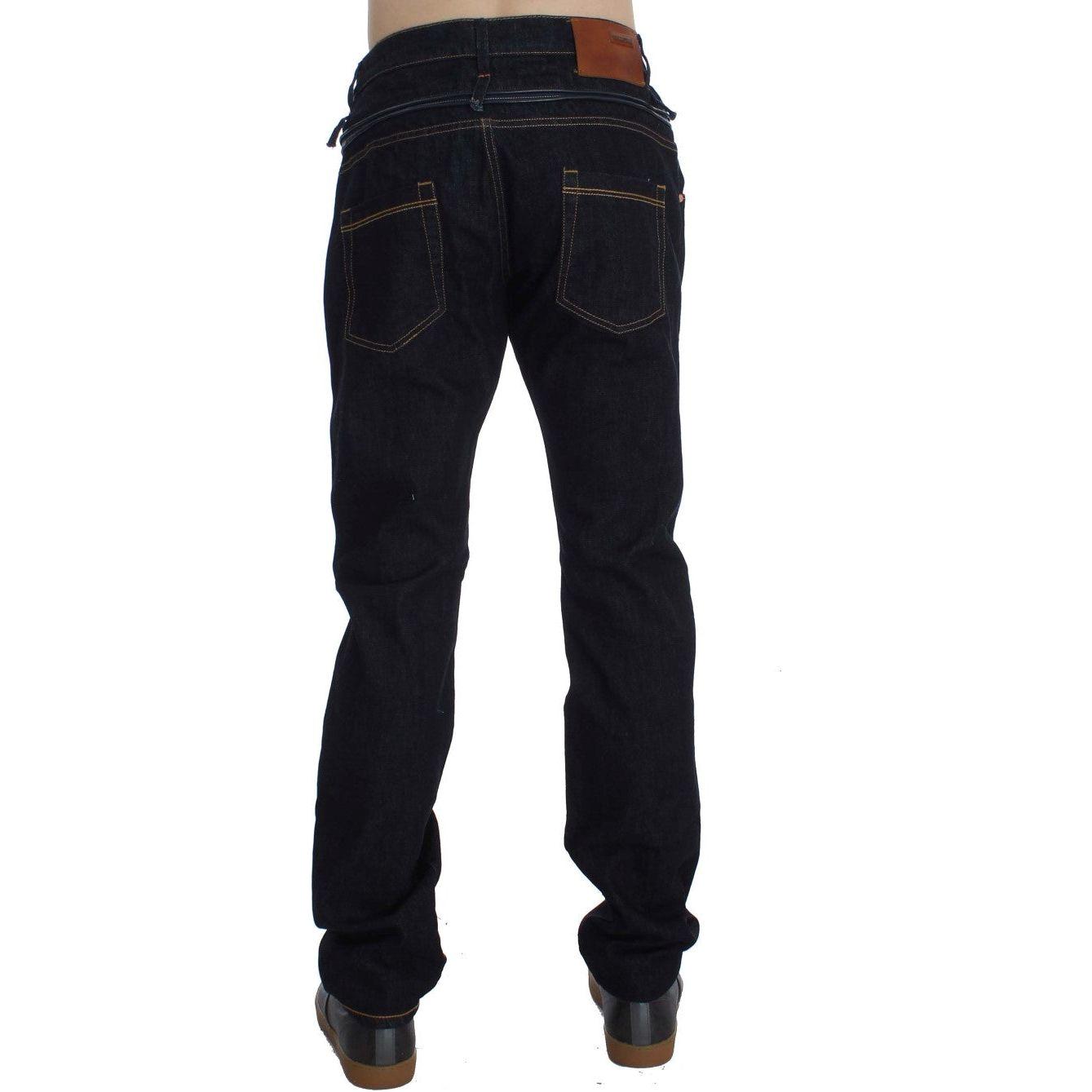 Acht Elegant Straight Fit Mens Luxury Jeans Jeans & Pants Acht Black