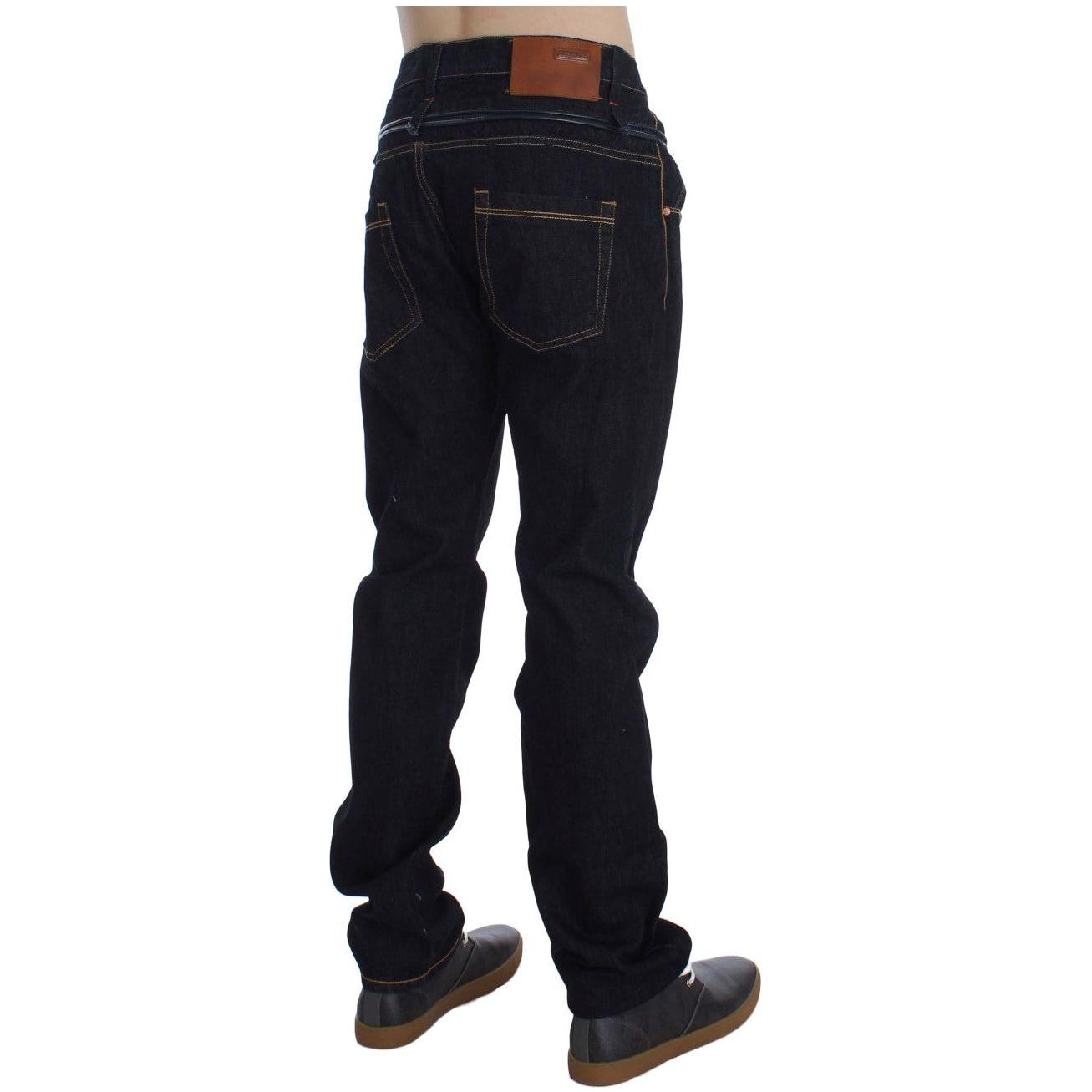 Acht Elegant Straight Fit Mens Luxury Jeans Jeans & Pants Acht Black