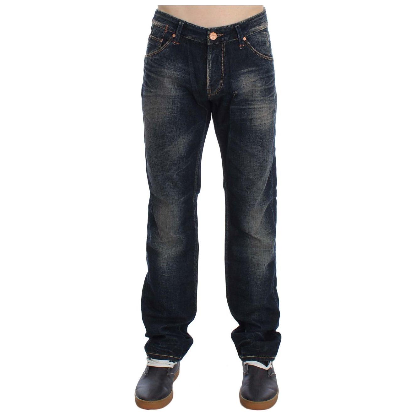 Acht Elegant Straight Fit Low Waist Men's Jeans Acht Dark Slate Gray
