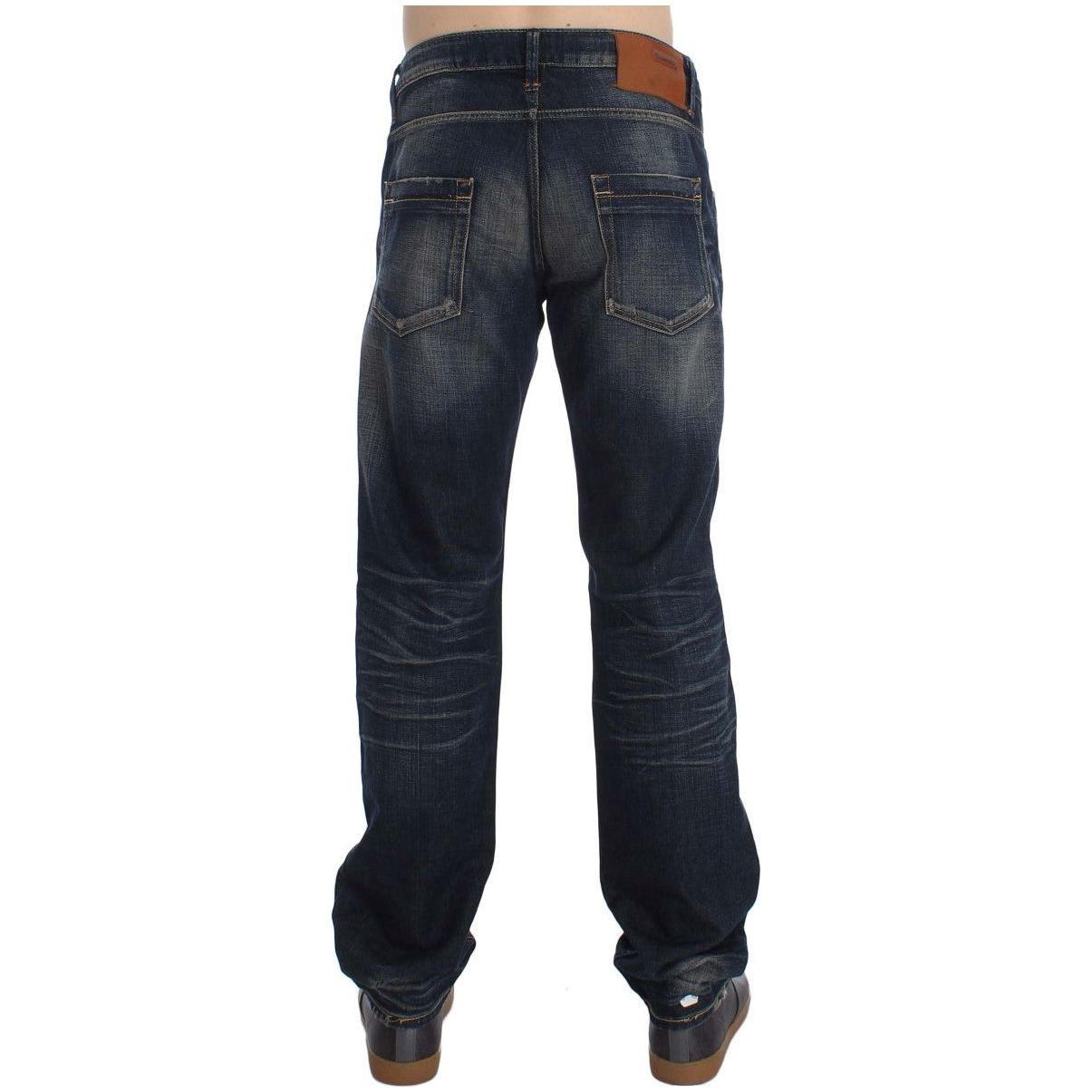 Acht Elegant Straight Fit Low Waist Men's Jeans Acht Dark Slate Gray