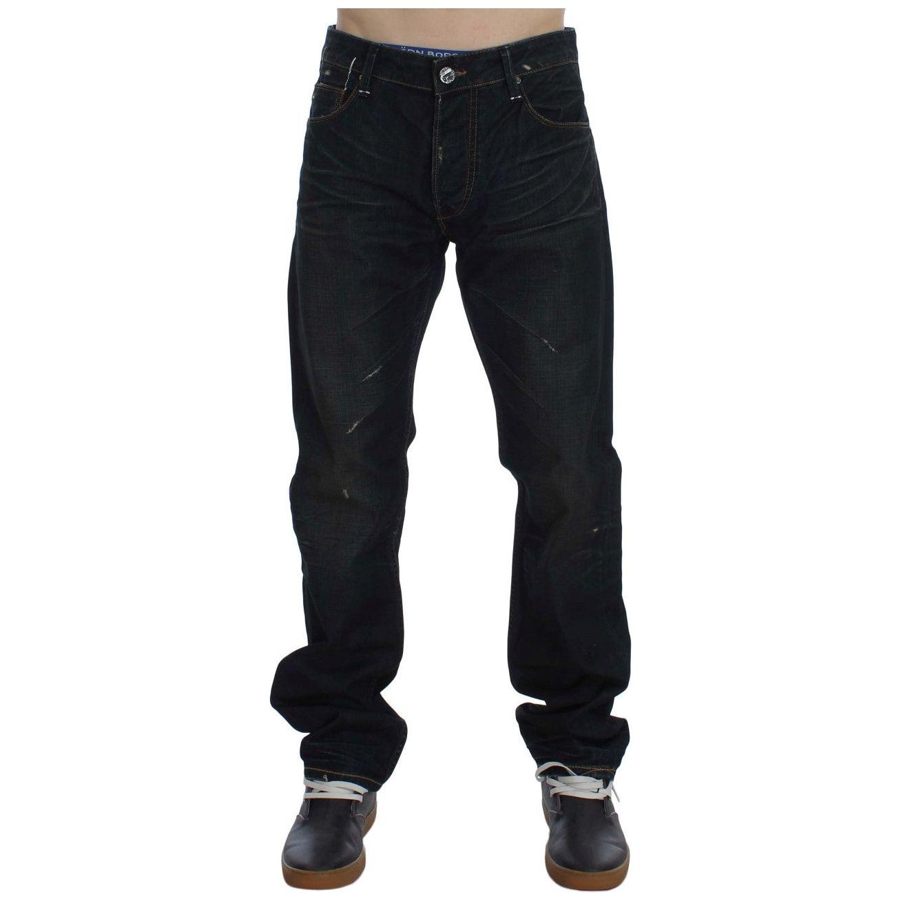 Acht Elegant Straight Fit Dark Blue Jeans Acht Black