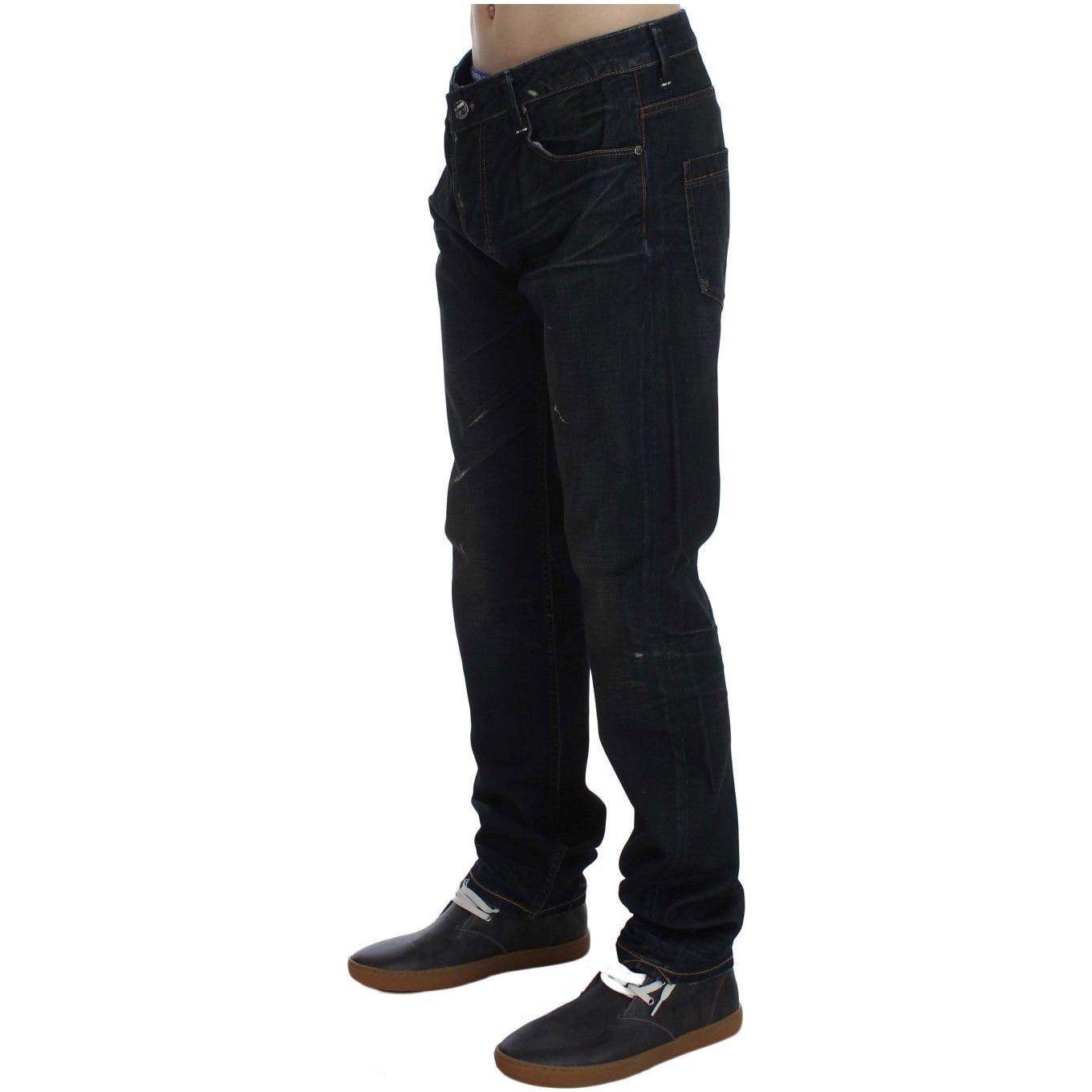 Acht Elegant Straight Fit Dark Blue Jeans Acht Black