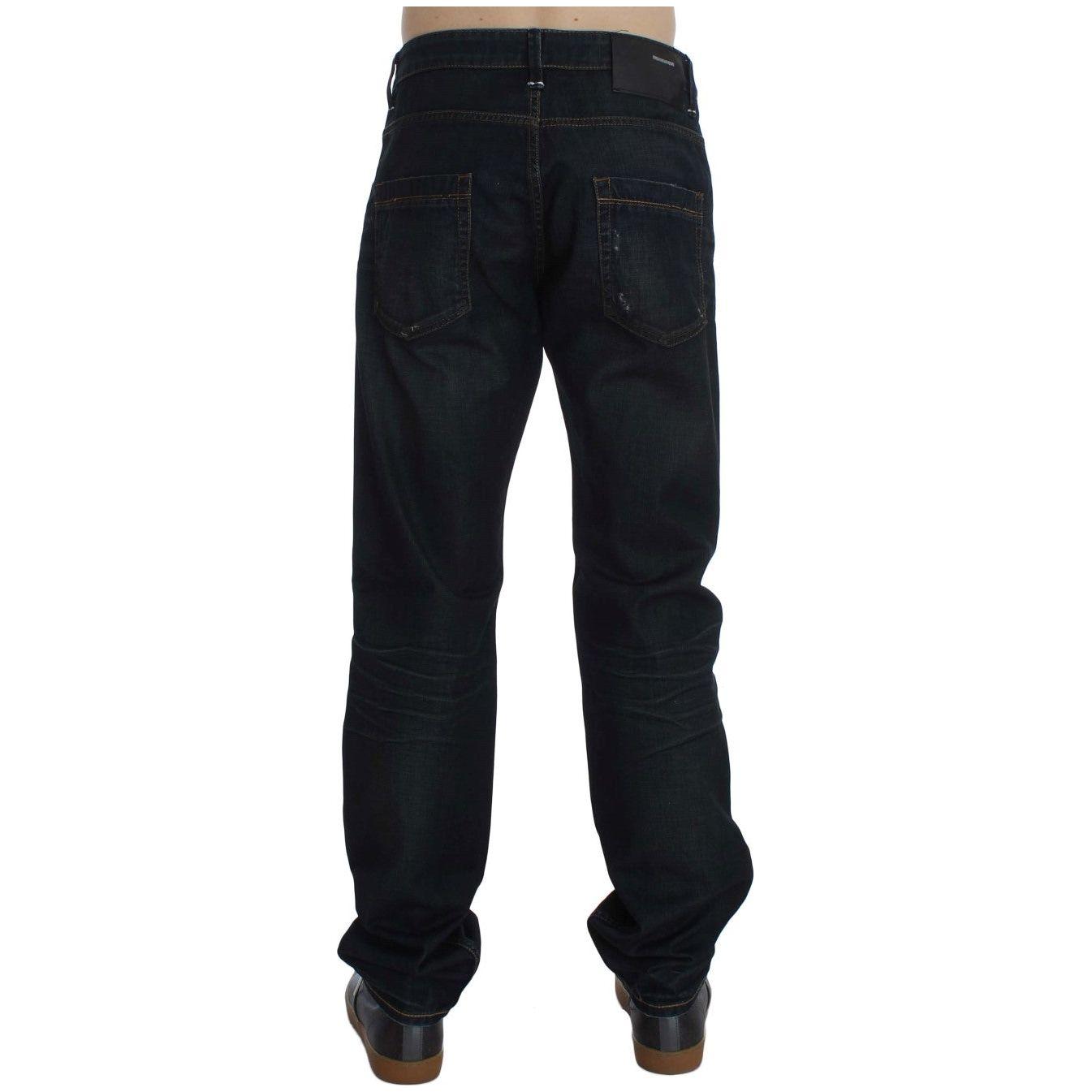 Acht Elegant Straight Fit Dark Blue Jeans Acht Black