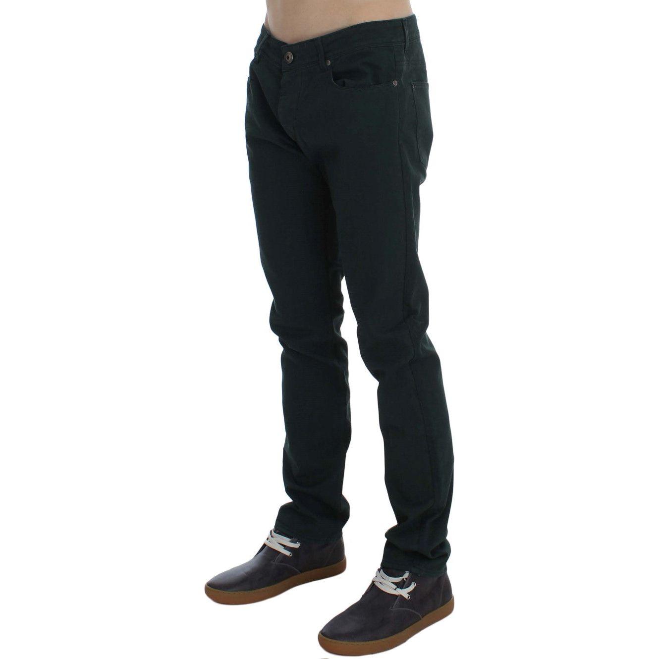 Ermanno Scervino Chic Green Straight Cut Jeans Ermanno Scervino Black