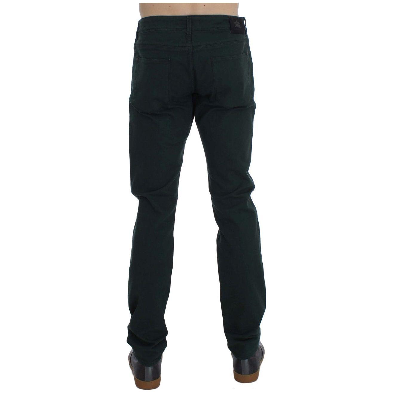 Ermanno Scervino Chic Green Straight Cut Jeans Ermanno Scervino Black
