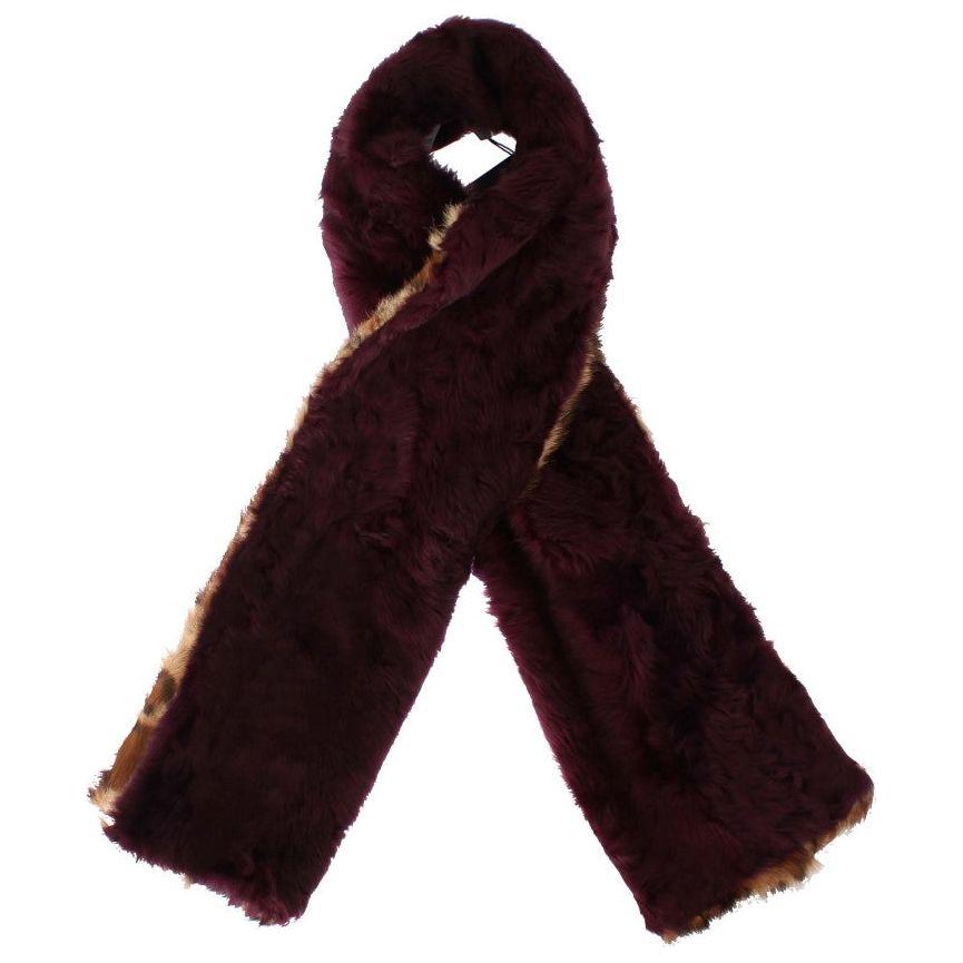 Dolce & Gabbana Exquisite Leopard Print Lambskin Fur Scarf Dolce & Gabbana Black