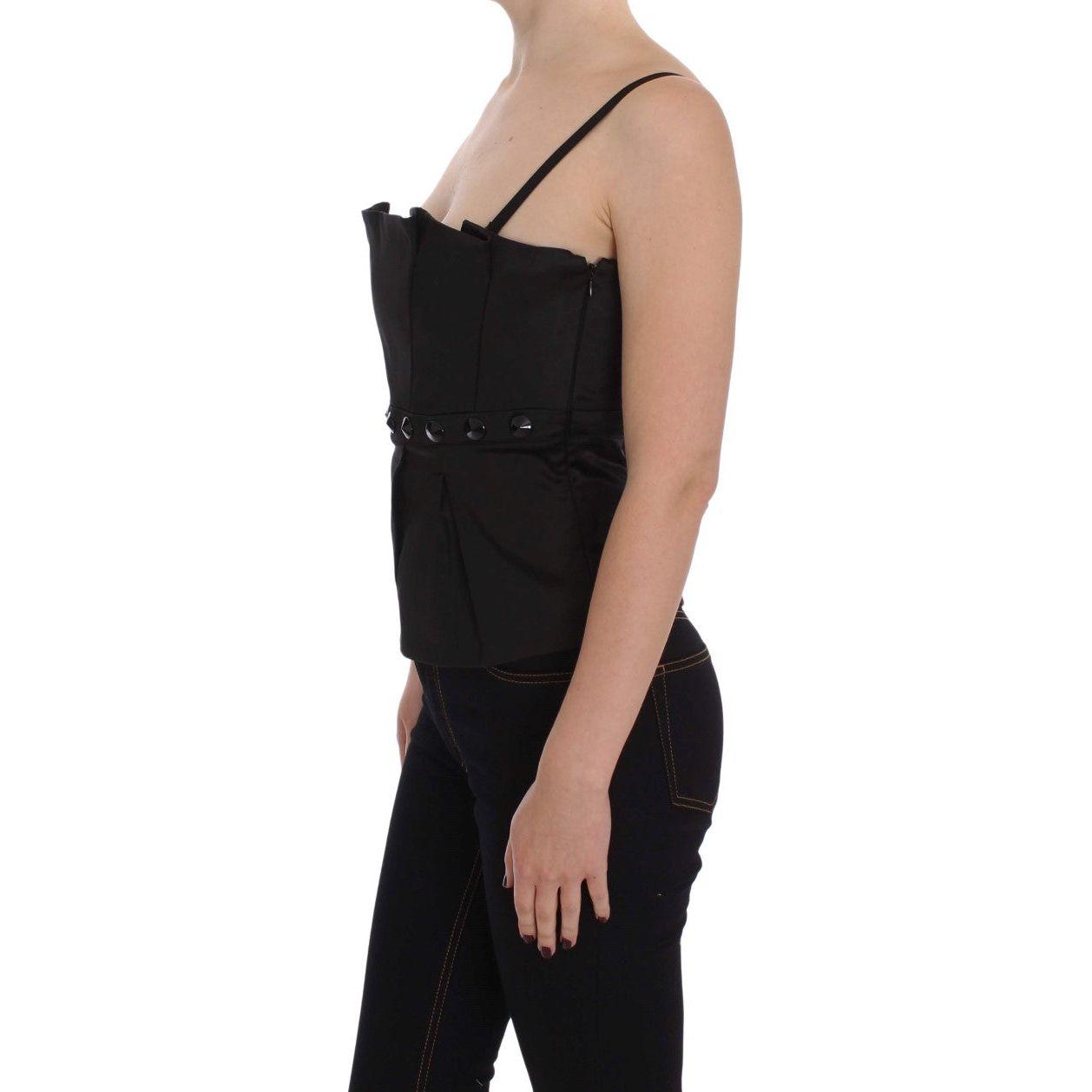Exte Elegant Black Evening Cami Top Top Blouse Exte Rosy Brown
