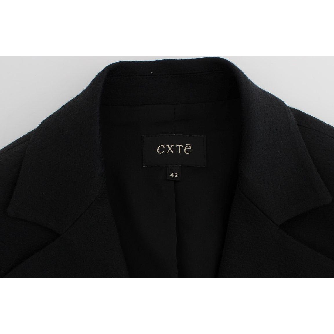 Exte Chic Black Stretch Blazer with Gold Button Detail Blazer Jacket Exte Light Gray