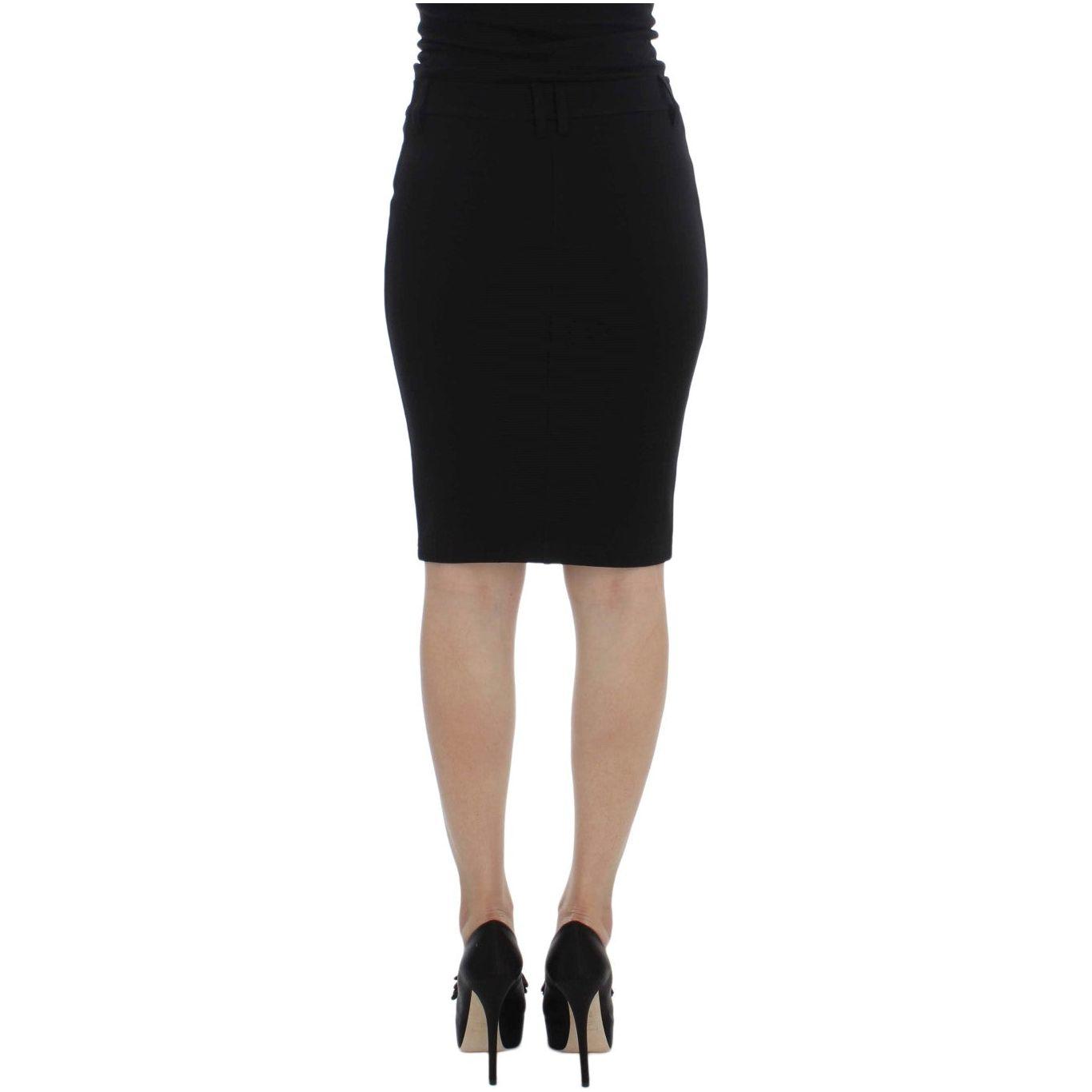 PLEIN SUD Black Straight Pencil Skirt SIG30995-3