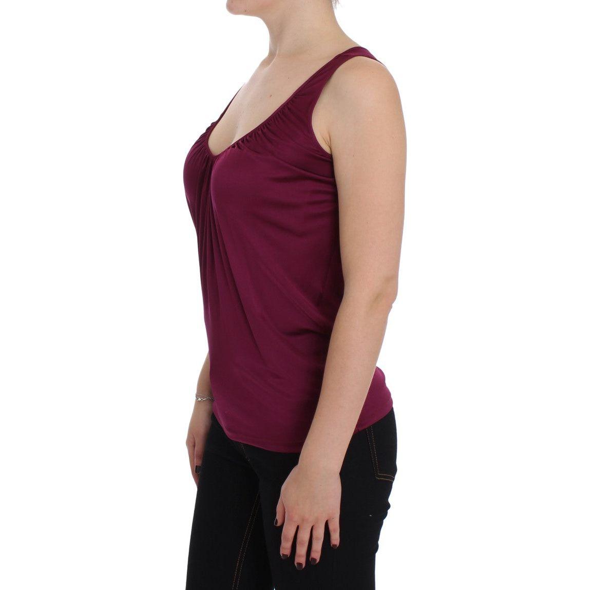 PLEIN SUD Elegant Purple Rayon Cami Blouse PLEIN SUD Tan