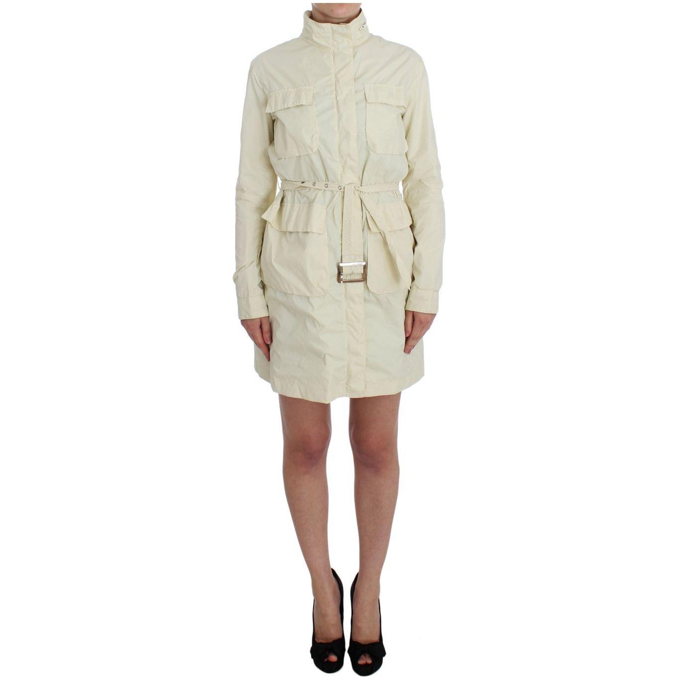 P.A.R.O.S.H. Chic Beige Trench Jacket Coat Coats & Jackets P.A.R.O.S.H. Light Gray