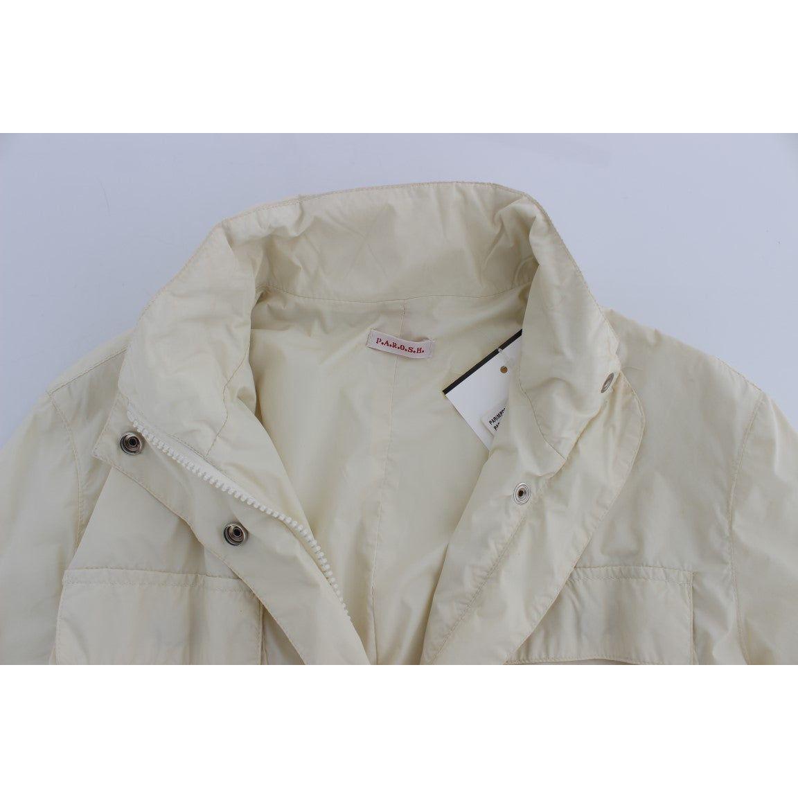 P.A.R.O.S.H. Chic Beige Trench Jacket Coat Coats & Jackets P.A.R.O.S.H. Dark Gray