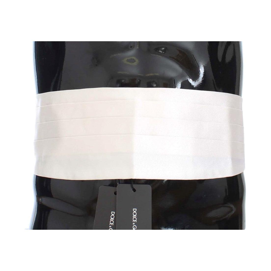Dolce & Gabbana Elegant White Silk Cummerbund Dolce & Gabbana Dark Slate Gray