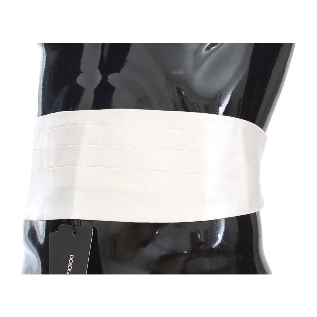 Dolce & Gabbana Elegant White Silk Cummerbund Dolce & Gabbana White Smoke