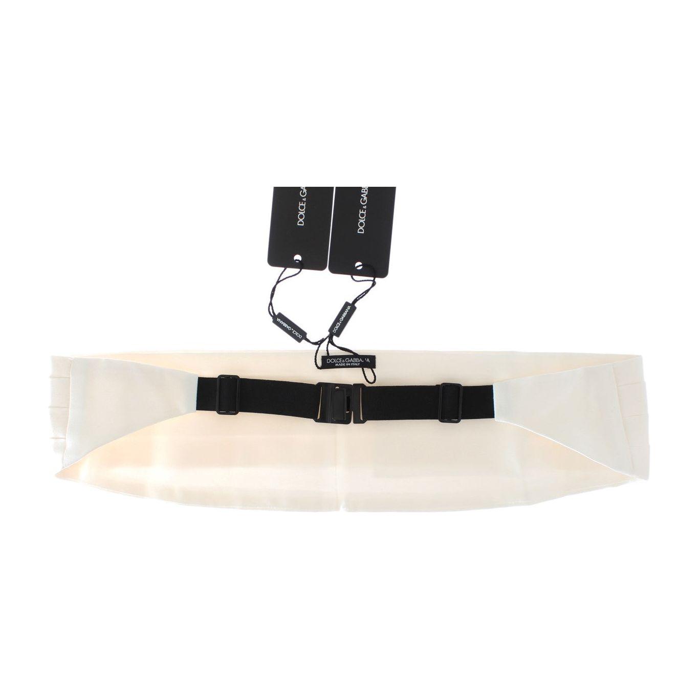 Dolce & Gabbana Elegant White Silk Cummerbund Dolce & Gabbana Dark Slate Gray