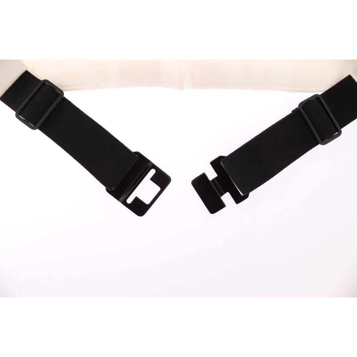 Dolce & Gabbana Elegant White Silk Cummerbund Dolce & Gabbana White Smoke