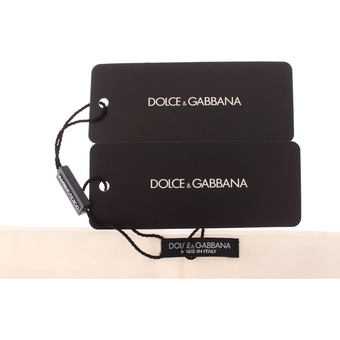 Dolce & Gabbana Elegant White Silk Cummerbund Dolce & Gabbana Antique White