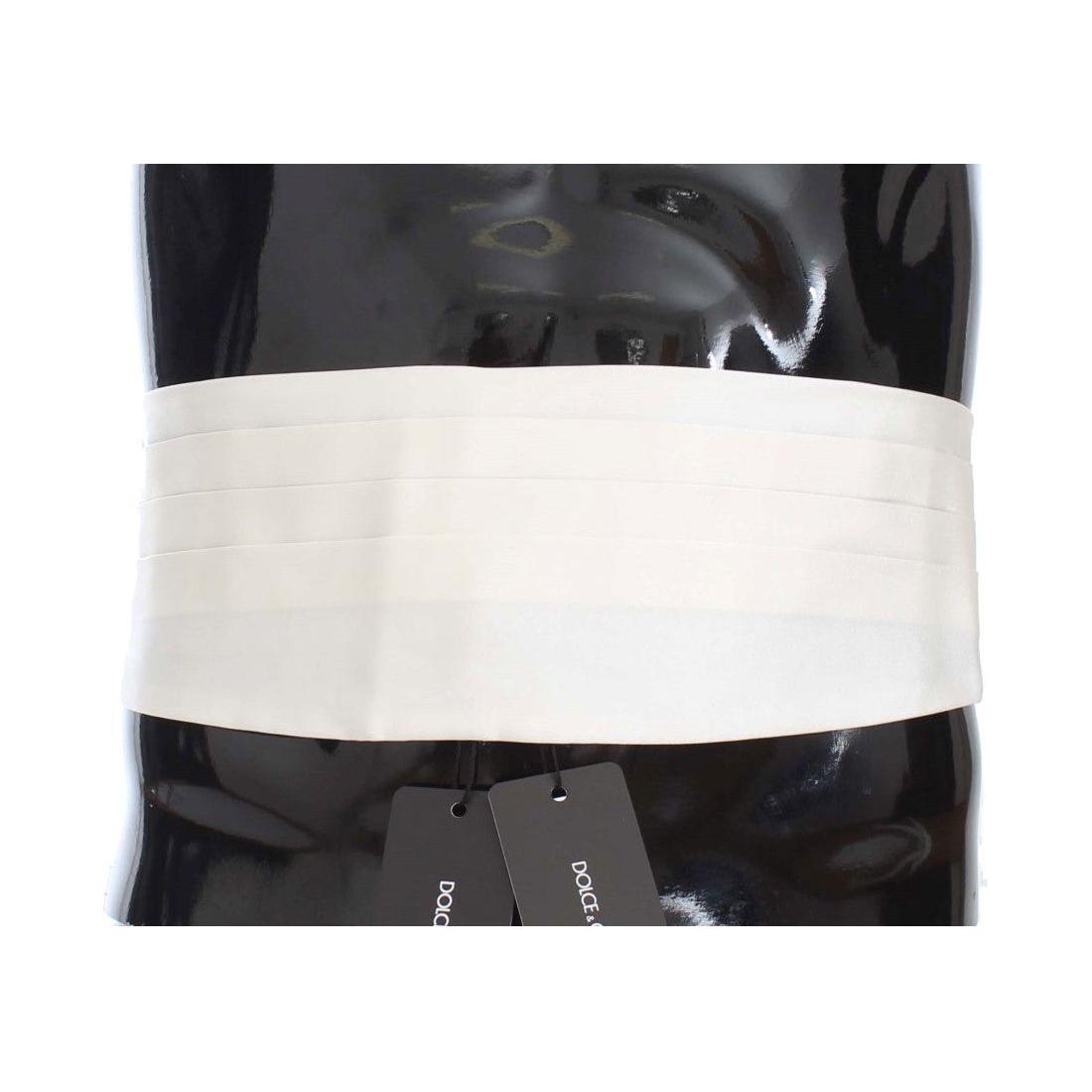 Dolce & Gabbana Exclusive White Silk Cummerbund Dolce & Gabbana Dark Slate Gray