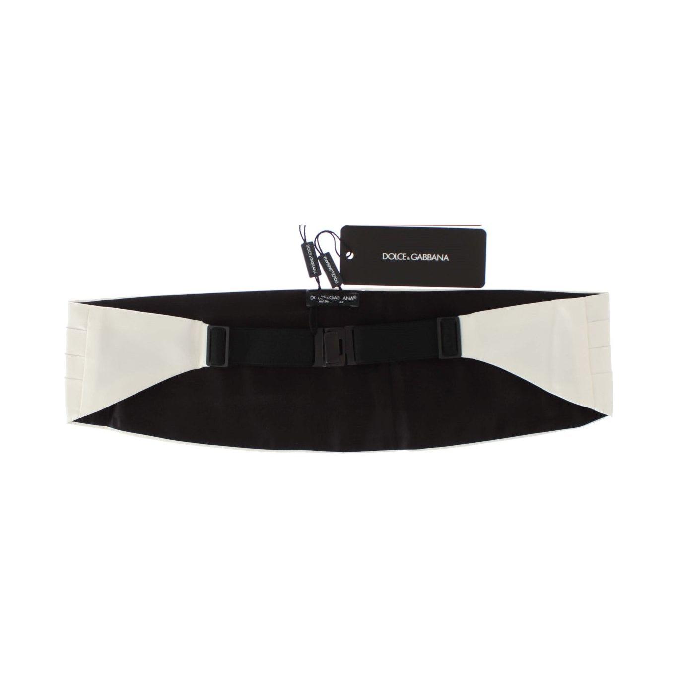 Dolce & Gabbana Exclusive White Silk Cummerbund Dolce & Gabbana Black