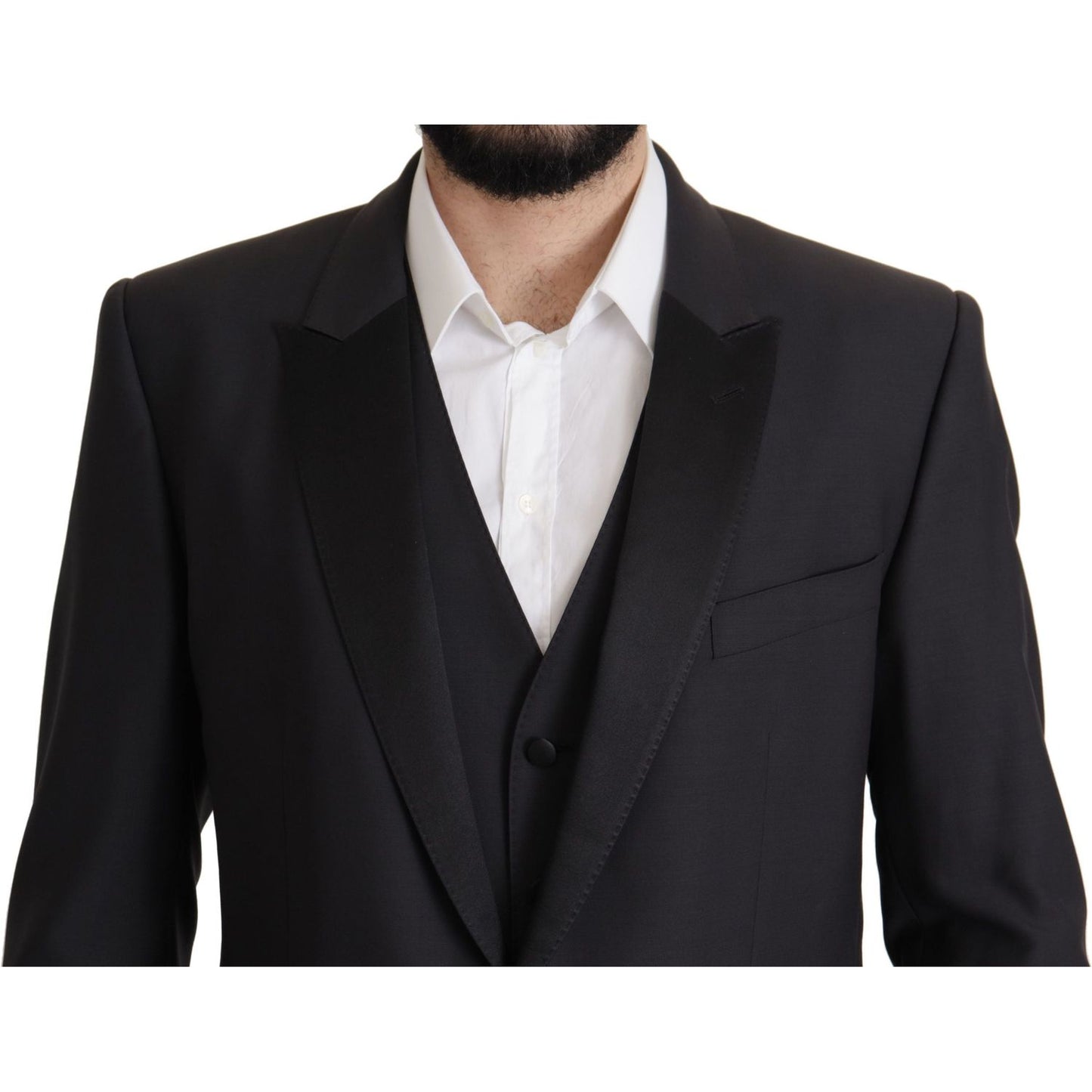 Dolce & Gabbana Elegant Dark Blue Martini Two-Piece Blazer Dolce & Gabbana Black