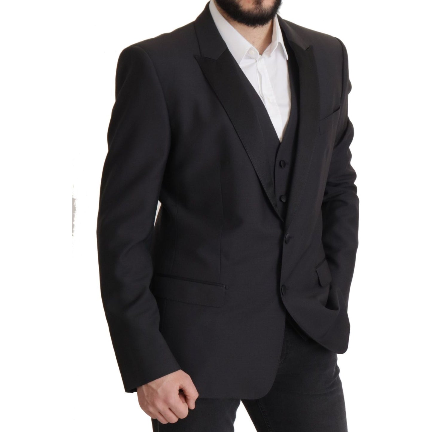 Dolce & Gabbana Elegant Dark Blue Martini Two-Piece Blazer Dolce & Gabbana Black