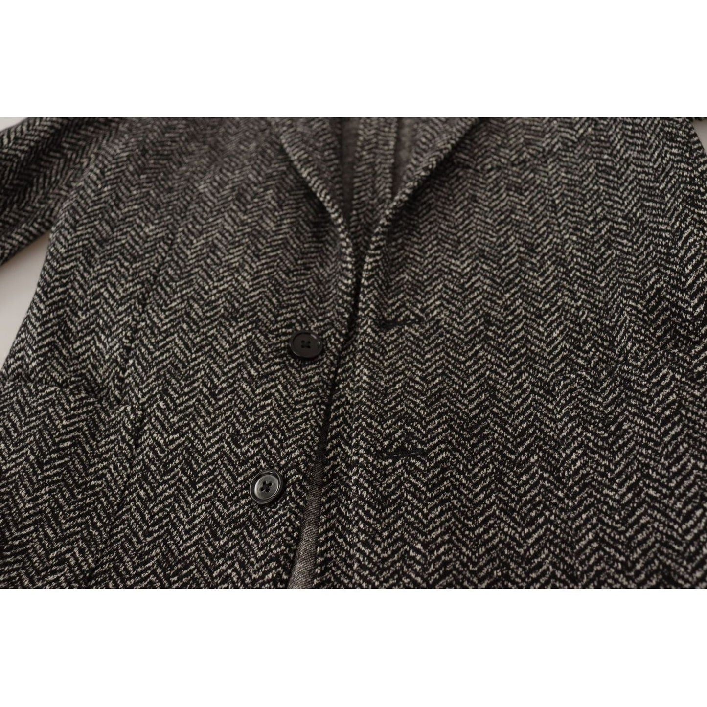Dolce & Gabbana Exquisite Gray Herringbone Blazer Jacket Dolce & Gabbana Dark Slate Gray
