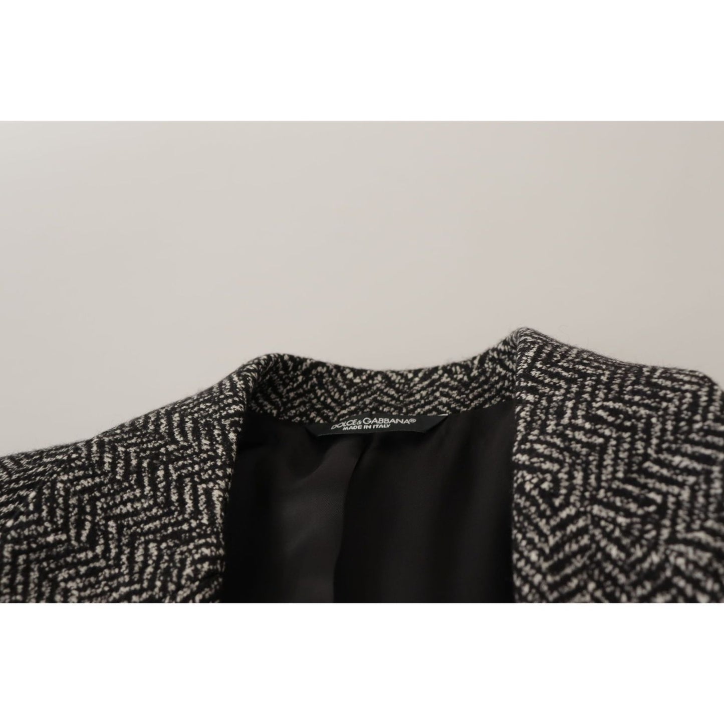 Dolce & Gabbana Exquisite Gray Herringbone Blazer Jacket Dolce & Gabbana Black