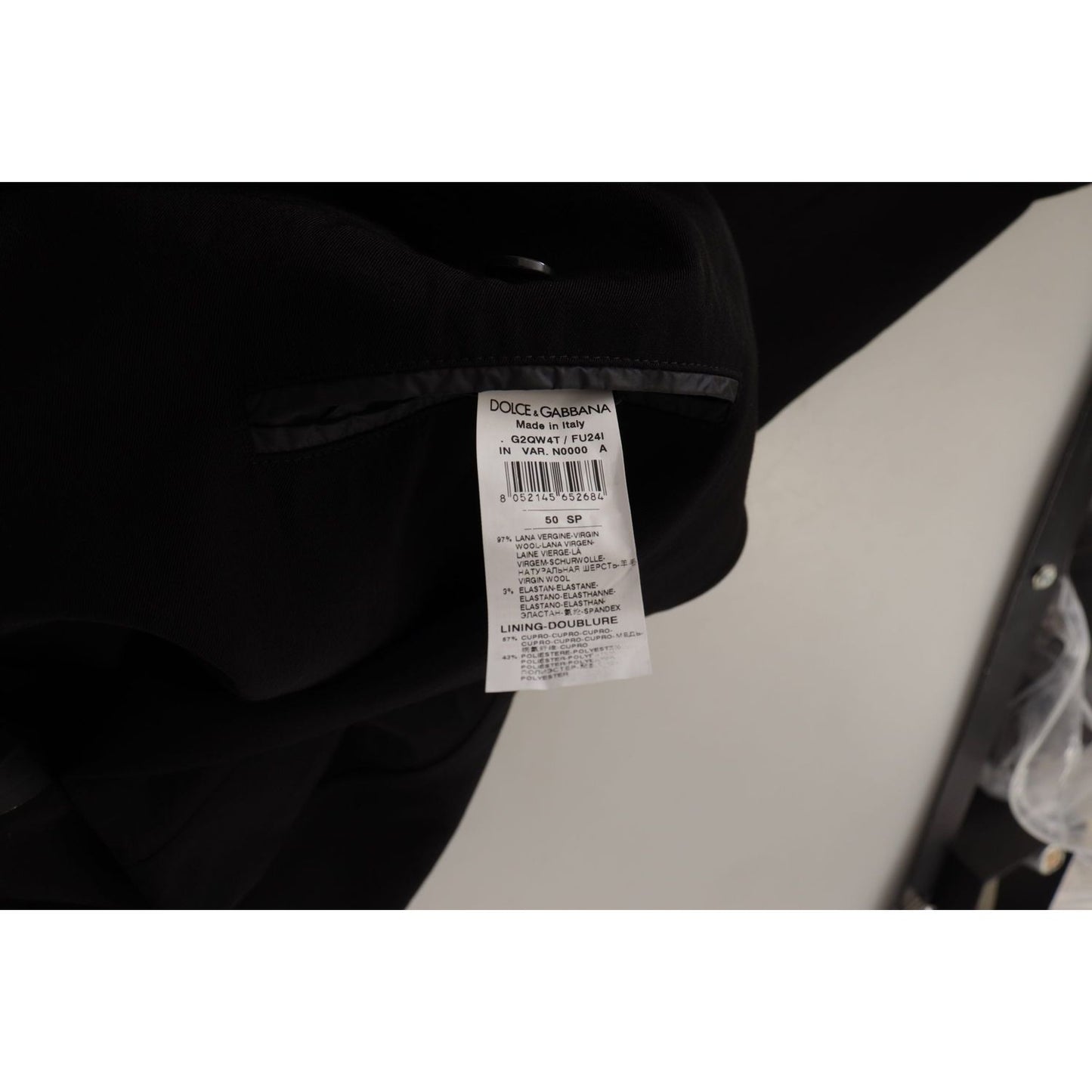 Dolce & Gabbana Black Wool Single Breasted Coat Blazer JKT3389- 50