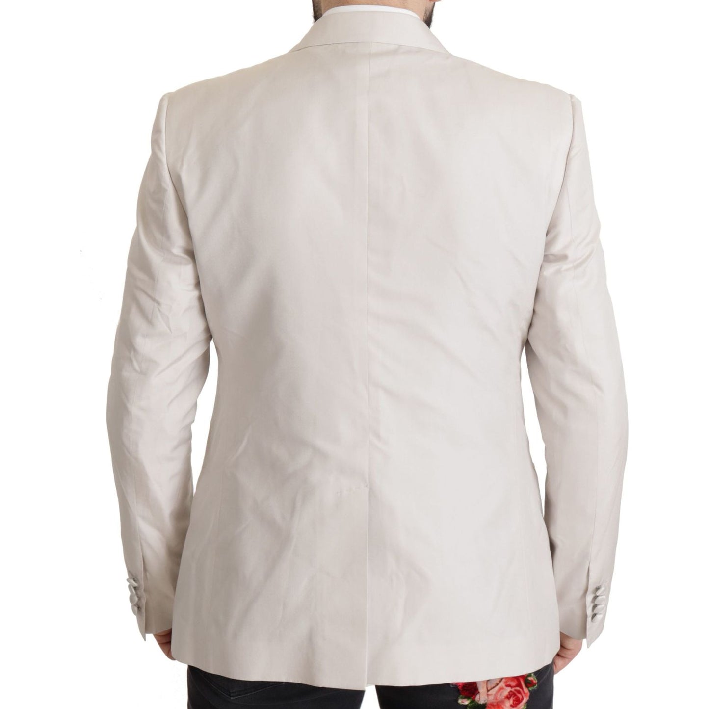 Dolce & Gabbana Elegant Light Gray Silk Blend Suit Jacket Set Dolce & Gabbana Light Gray