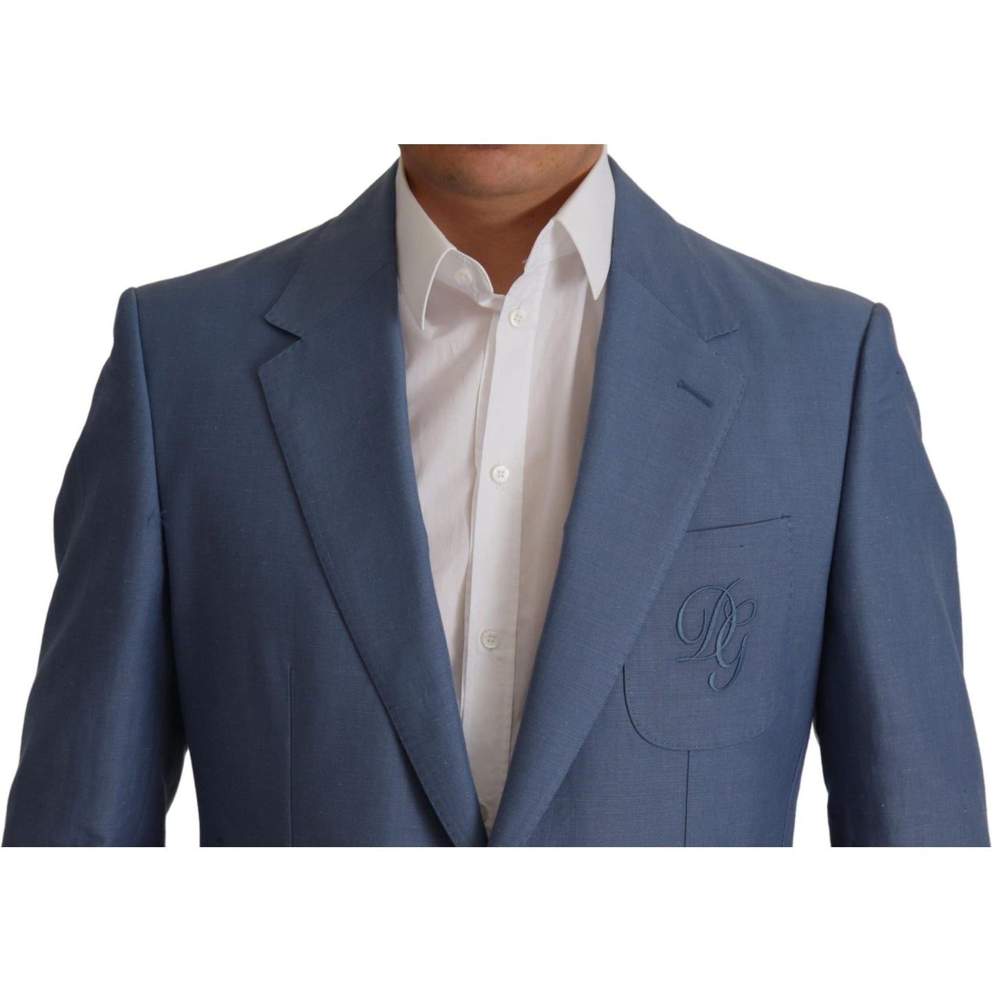 Dolce & Gabbana Elegant Single Breasted Linen Jacket Dolce & Gabbana Dark Slate Gray