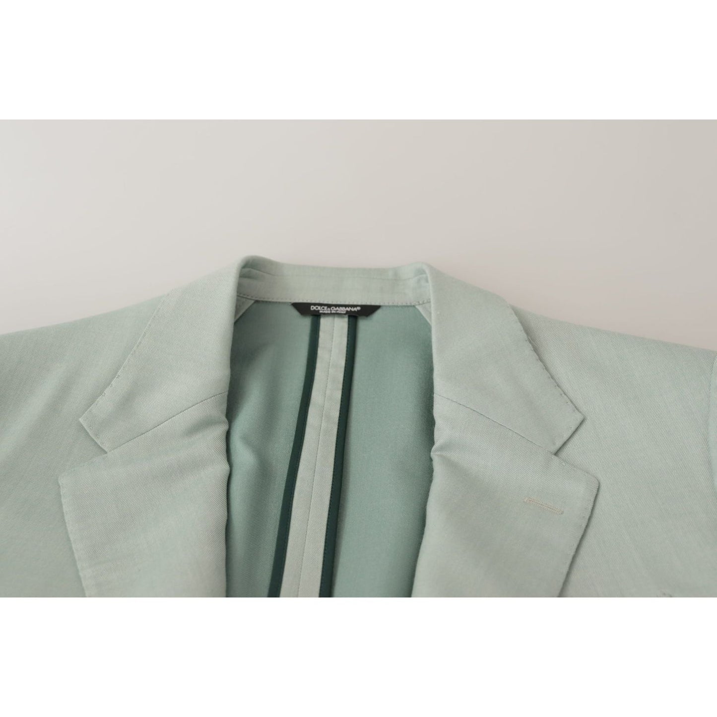 Dolce & Gabbana Elegant Mint Green Silk-Cashmere Blazer Dolce & Gabbana Gray