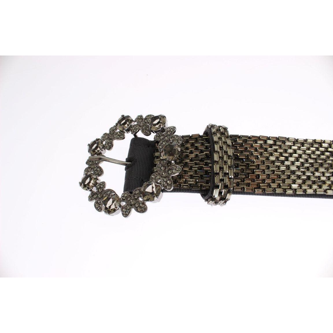 Dolce & Gabbana Embellished Sequined Wide Waist Belt Belt Dolce & Gabbana Dark Slate Gray