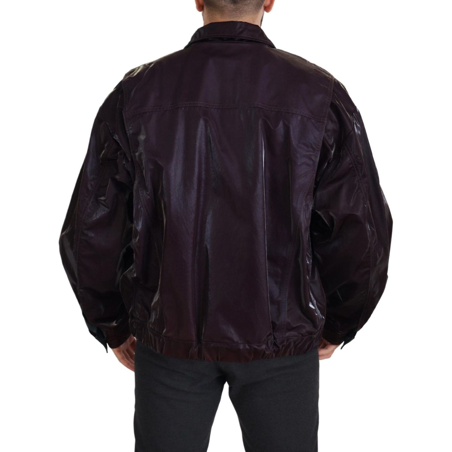 Dolce & Gabbana Elegant Bordeaux Collared Jacket Dolce & Gabbana Black